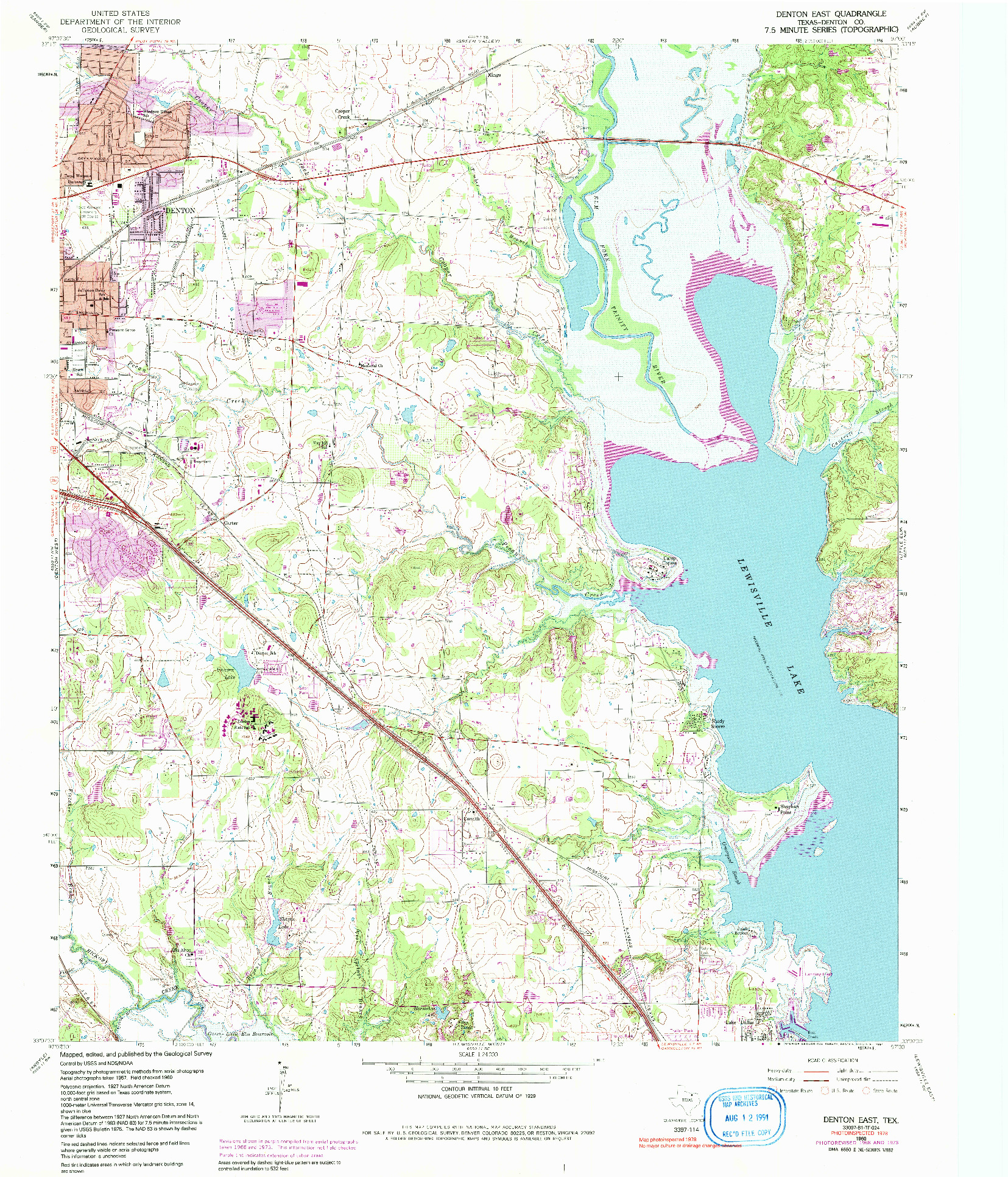 USGS 1:24000-SCALE QUADRANGLE FOR DENTON EAST, TX 1960