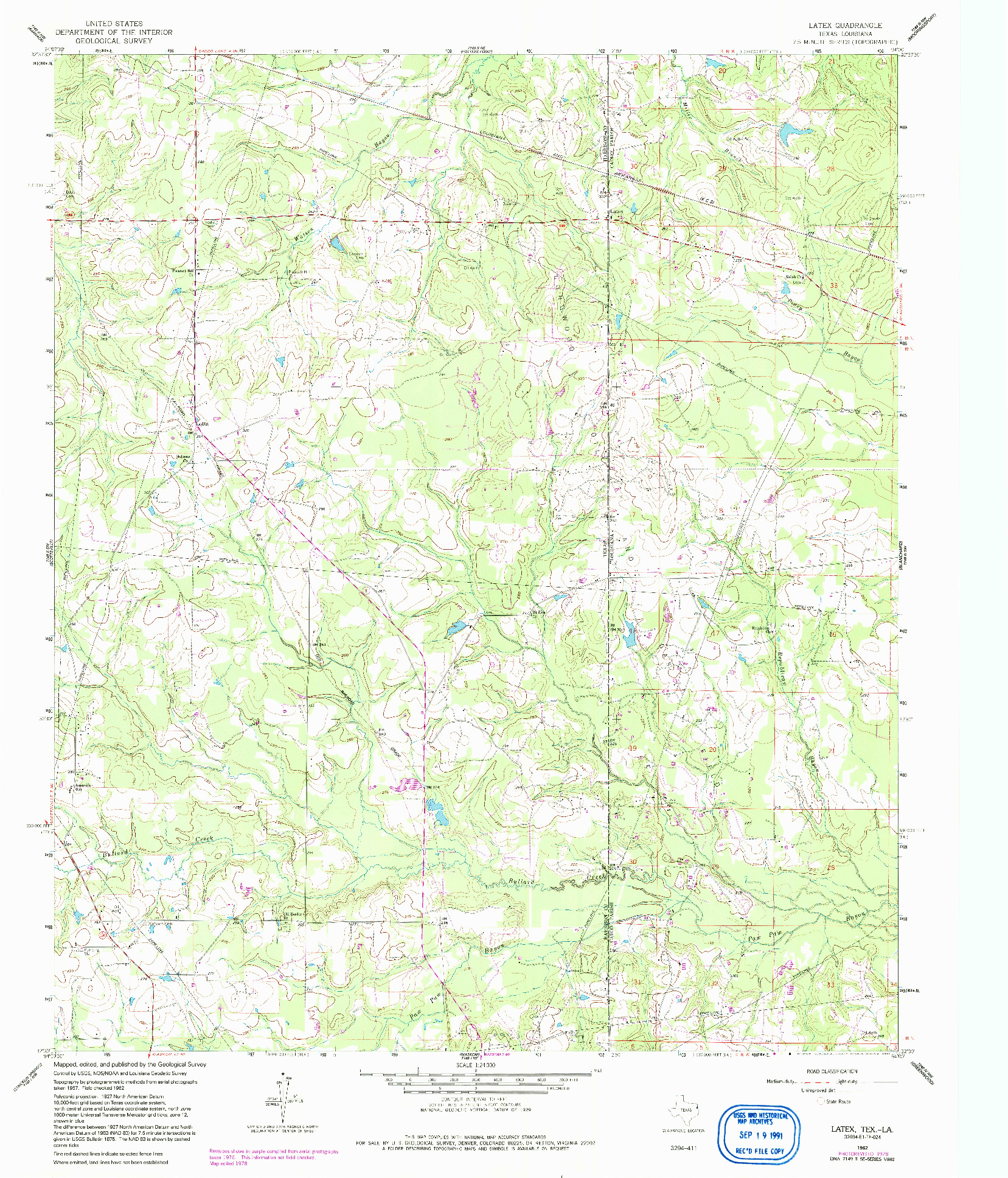 USGS 1:24000-SCALE QUADRANGLE FOR LATEX, TX 1962