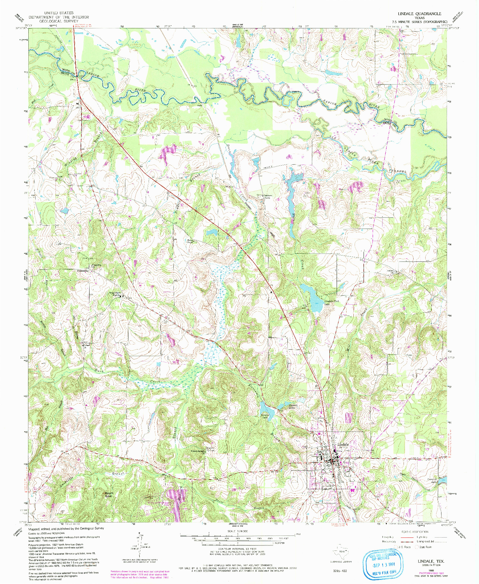 USGS 1:24000-SCALE QUADRANGLE FOR LINDALE, TX 1960