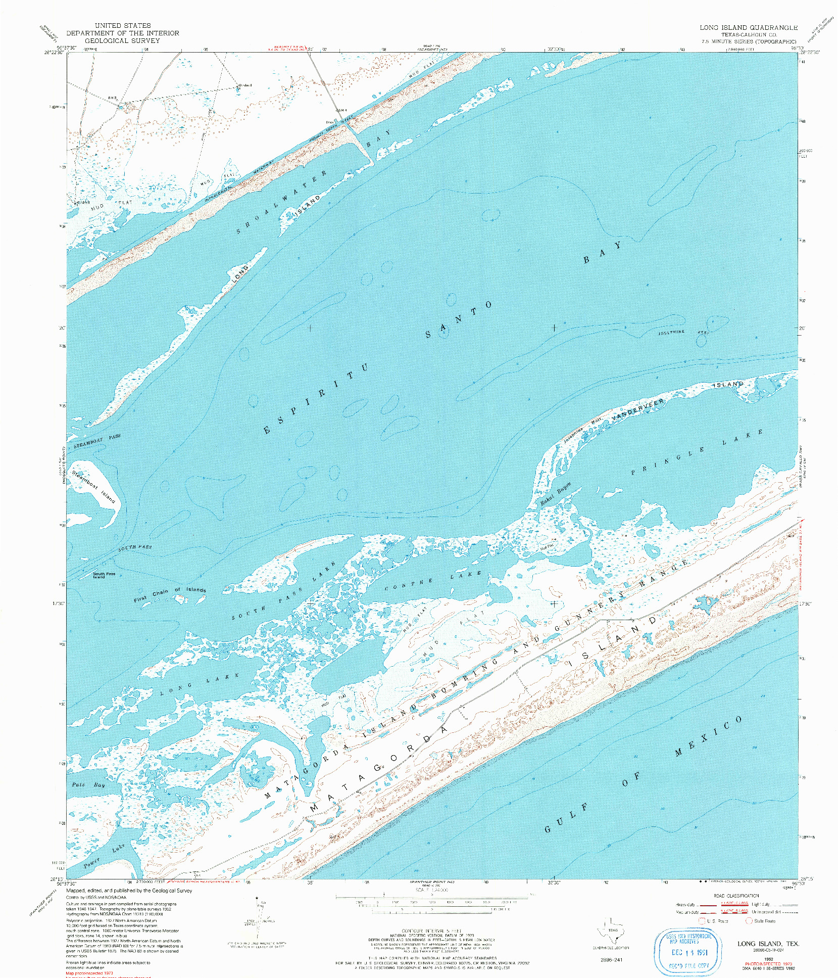 USGS 1:24000-SCALE QUADRANGLE FOR LONG ISLAND, TX 1952