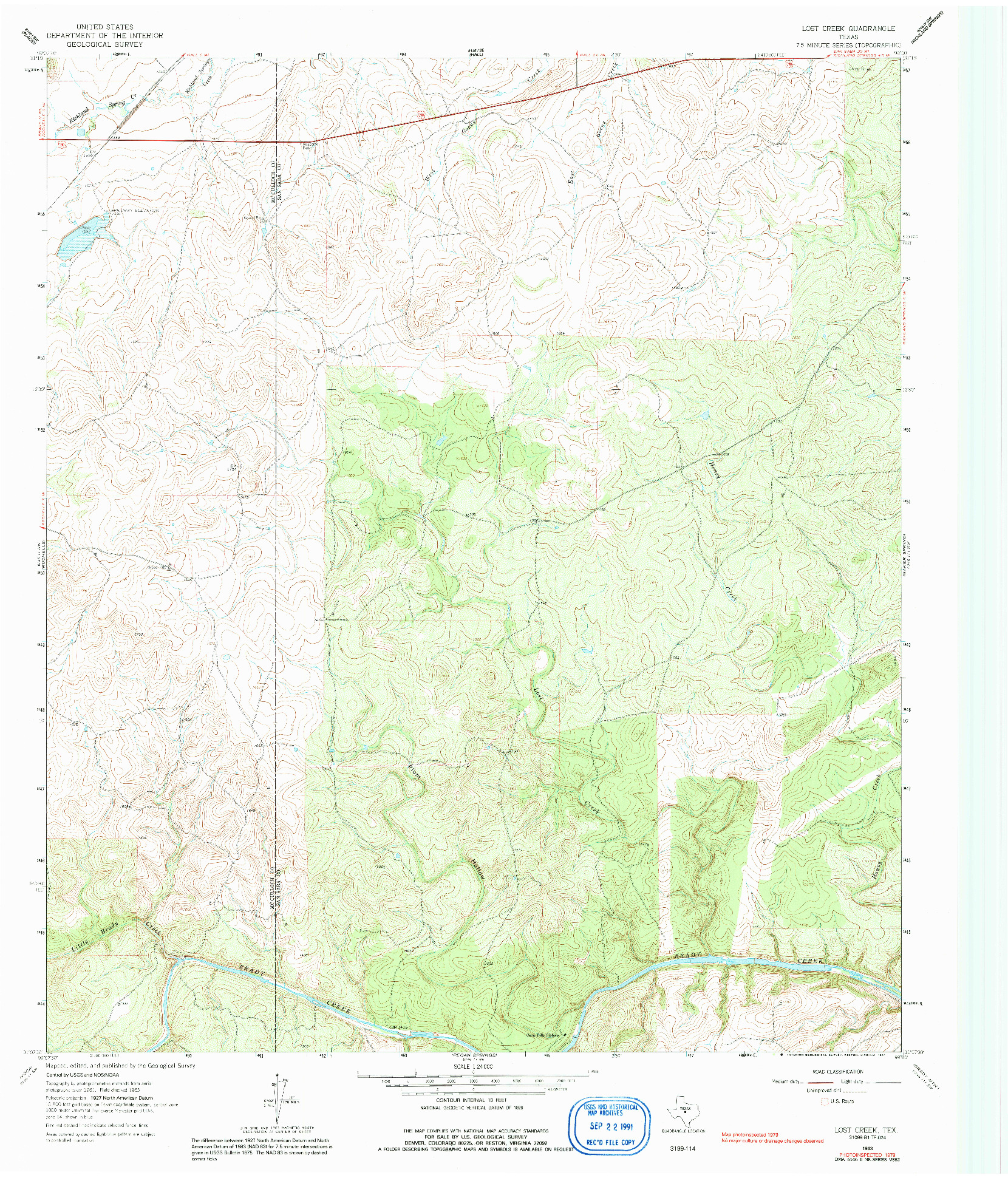 USGS 1:24000-SCALE QUADRANGLE FOR LOST CREEK, TX 1963