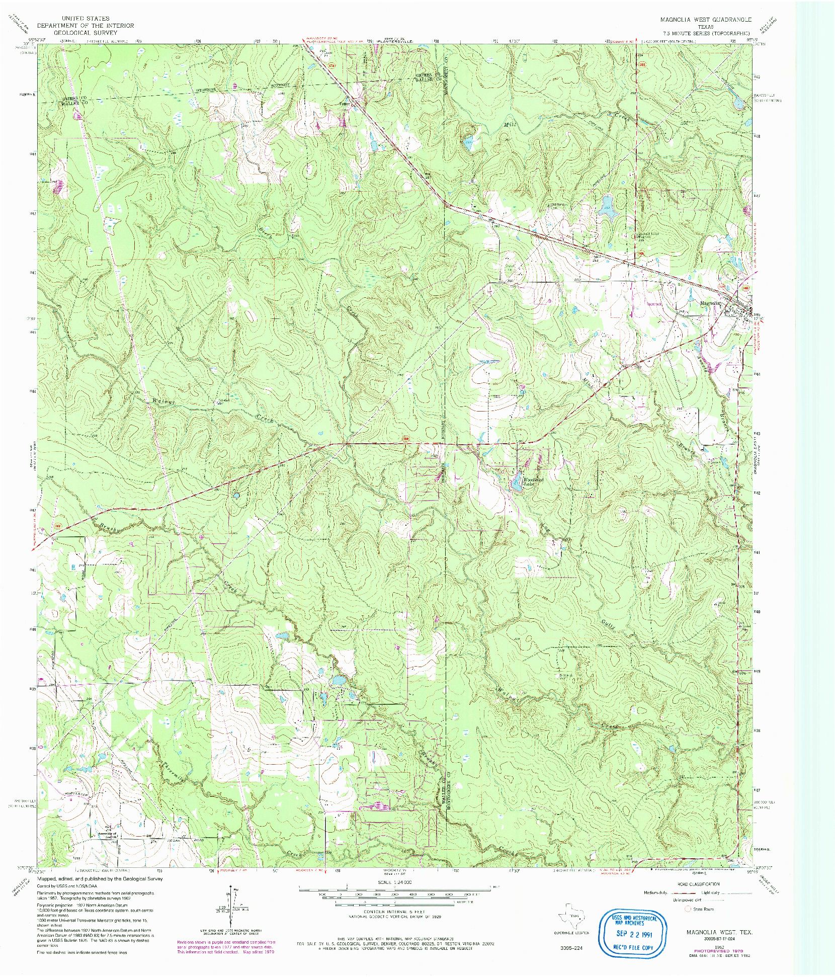 USGS 1:24000-SCALE QUADRANGLE FOR MAGNOLIA WEST, TX 1962