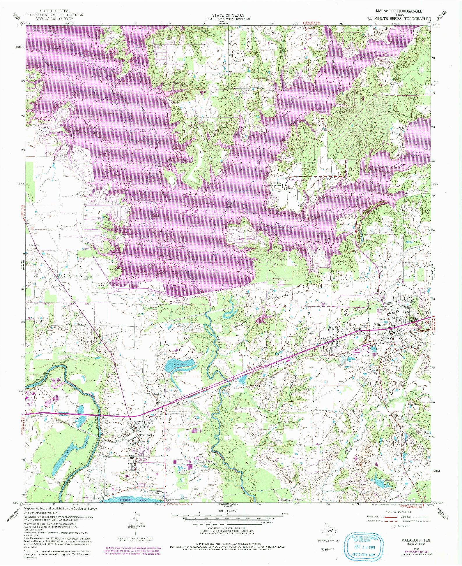 USGS 1:24000-SCALE QUADRANGLE FOR MALAKOFF, TX 1960