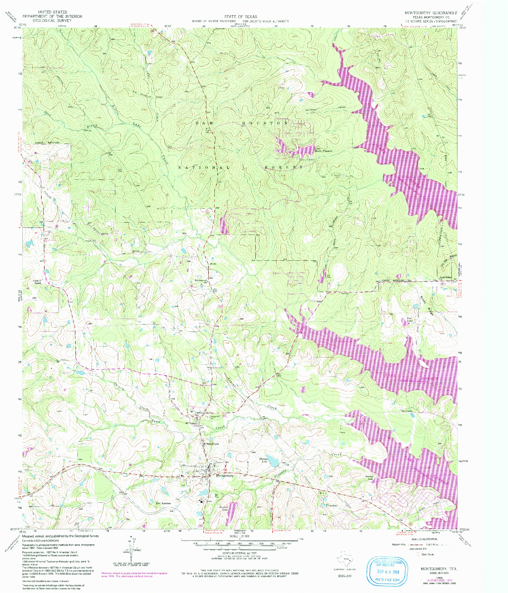 USGS 1:24000-SCALE QUADRANGLE FOR MONTGOMERY, TX 1959