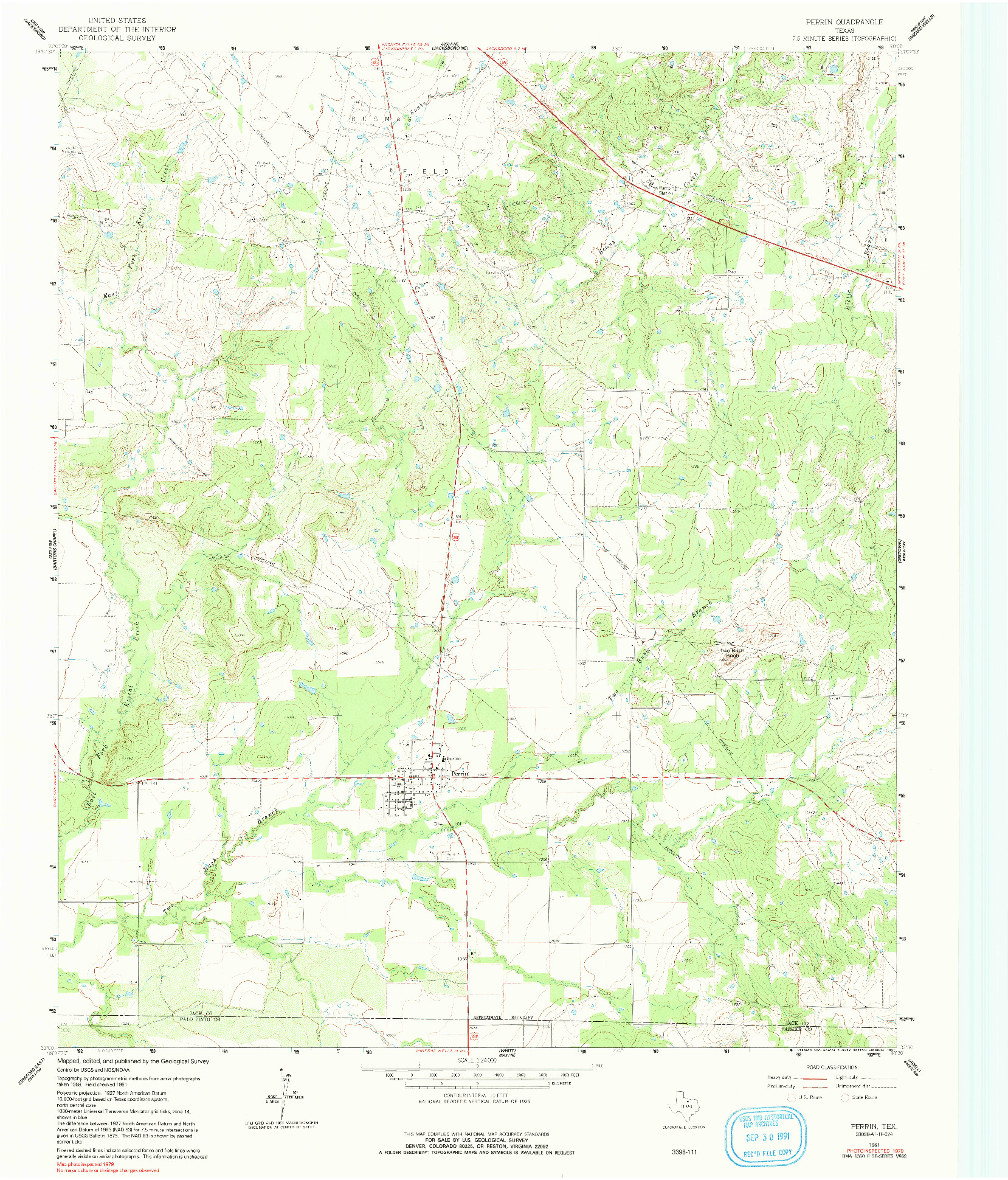 USGS 1:24000-SCALE QUADRANGLE FOR PERRIN, TX 1961