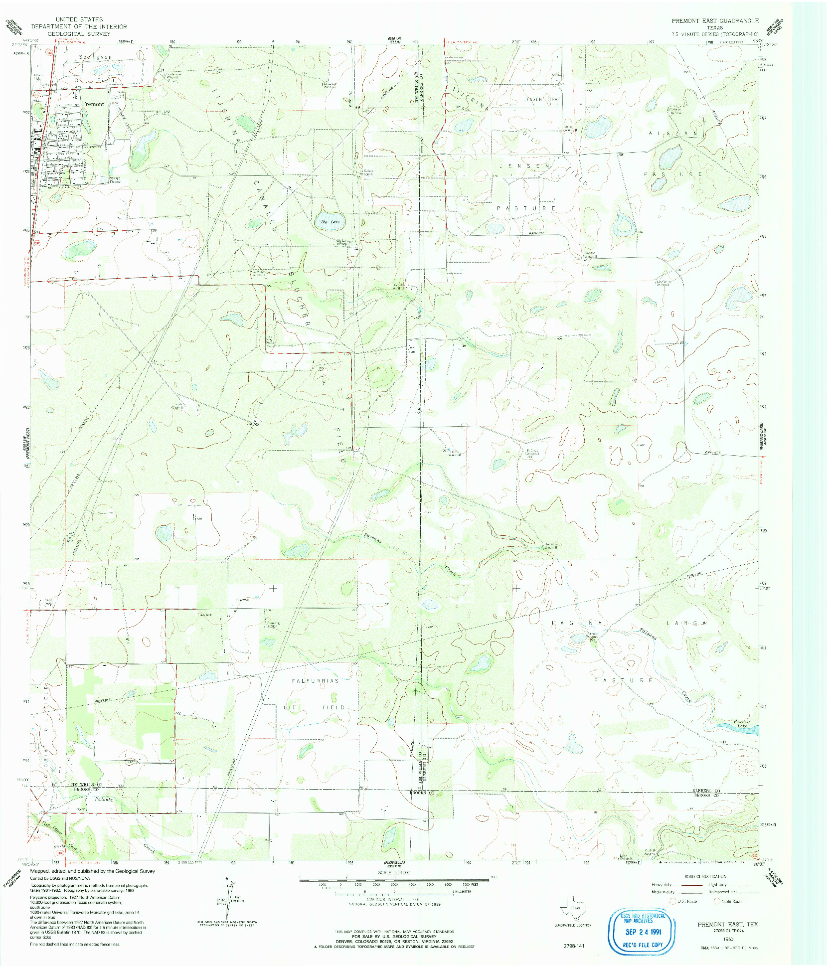 USGS 1:24000-SCALE QUADRANGLE FOR PREMONT EAST, TX 1963