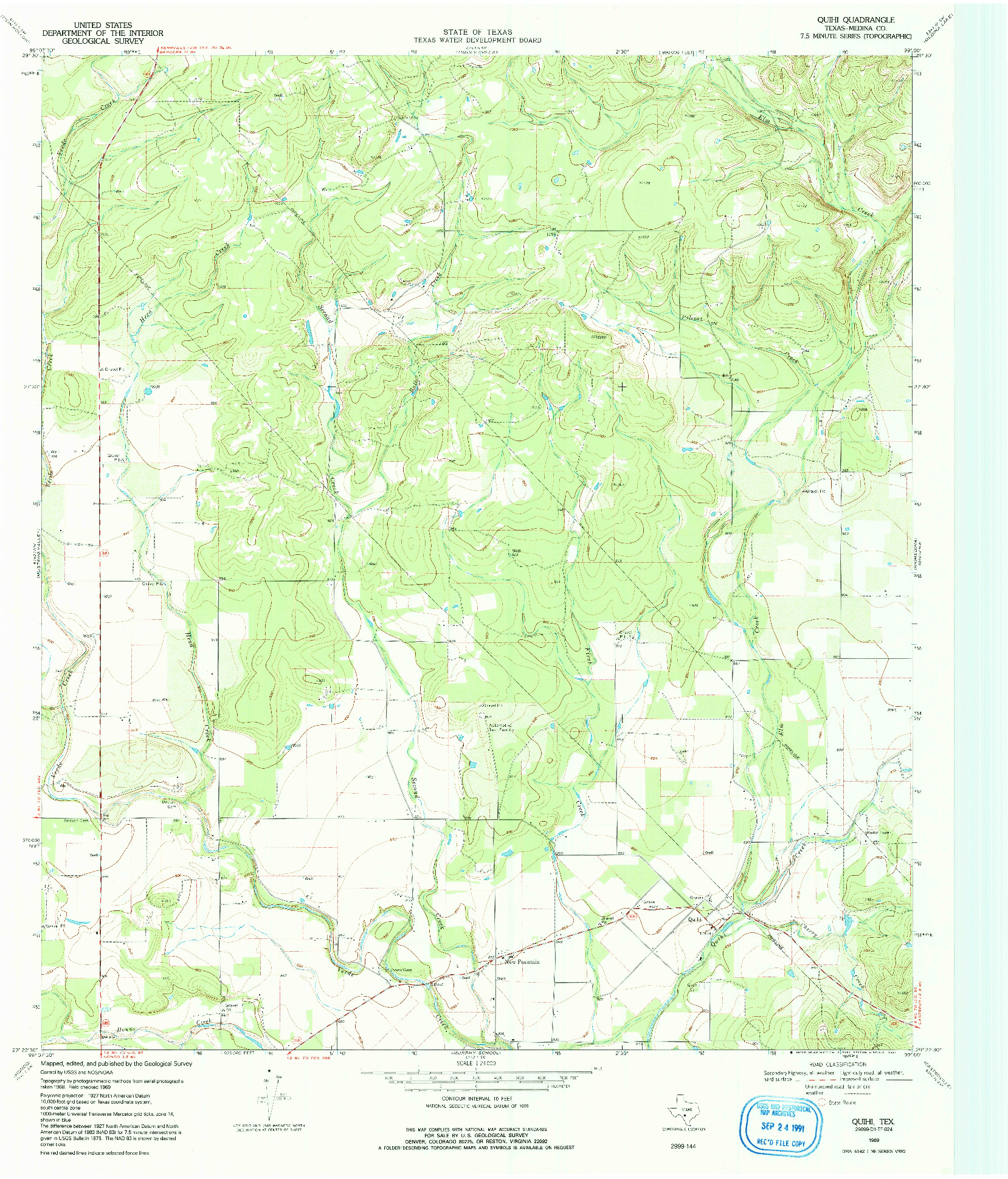 USGS 1:24000-SCALE QUADRANGLE FOR QUIHI, TX 1969