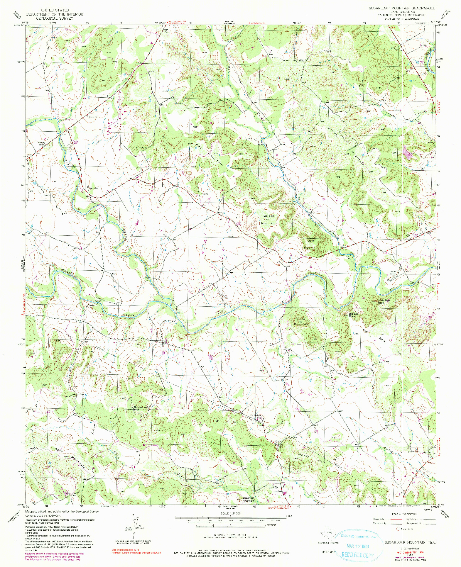 USGS 1:24000-SCALE QUADRANGLE FOR SUGARLOAF MOUNTAIN, TX 1956