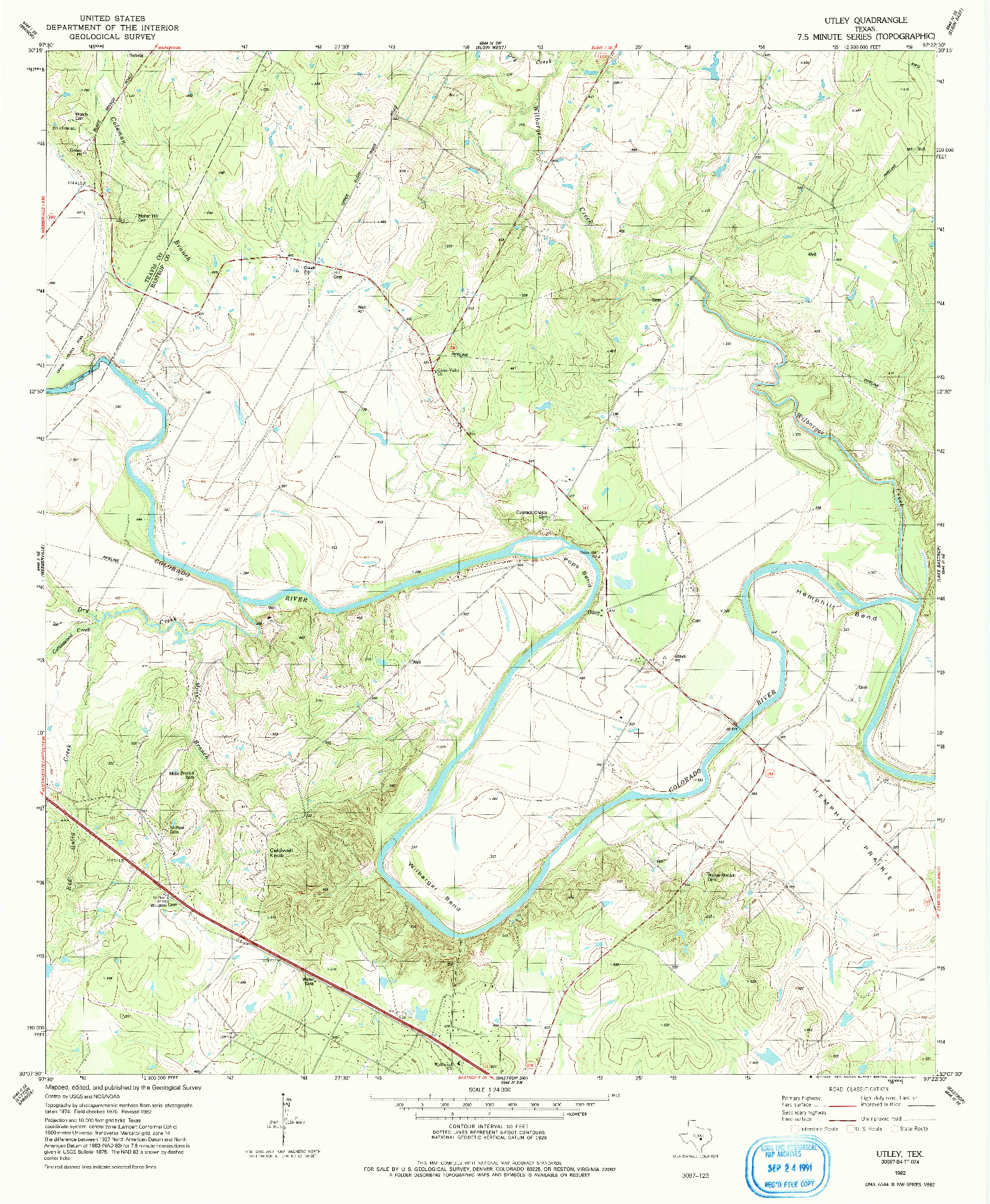 USGS 1:24000-SCALE QUADRANGLE FOR UTLEY, TX 1982