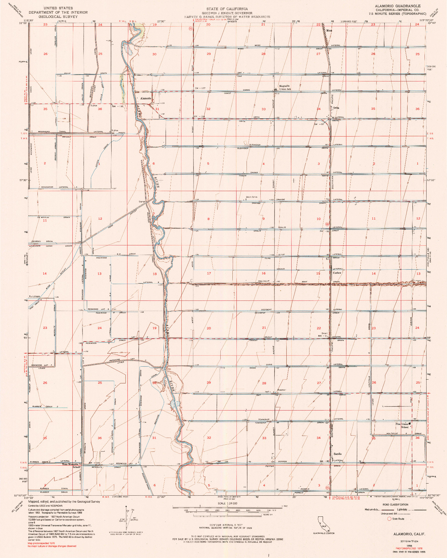 USGS 1:24000-SCALE QUADRANGLE FOR ALAMORIO, CA 1956