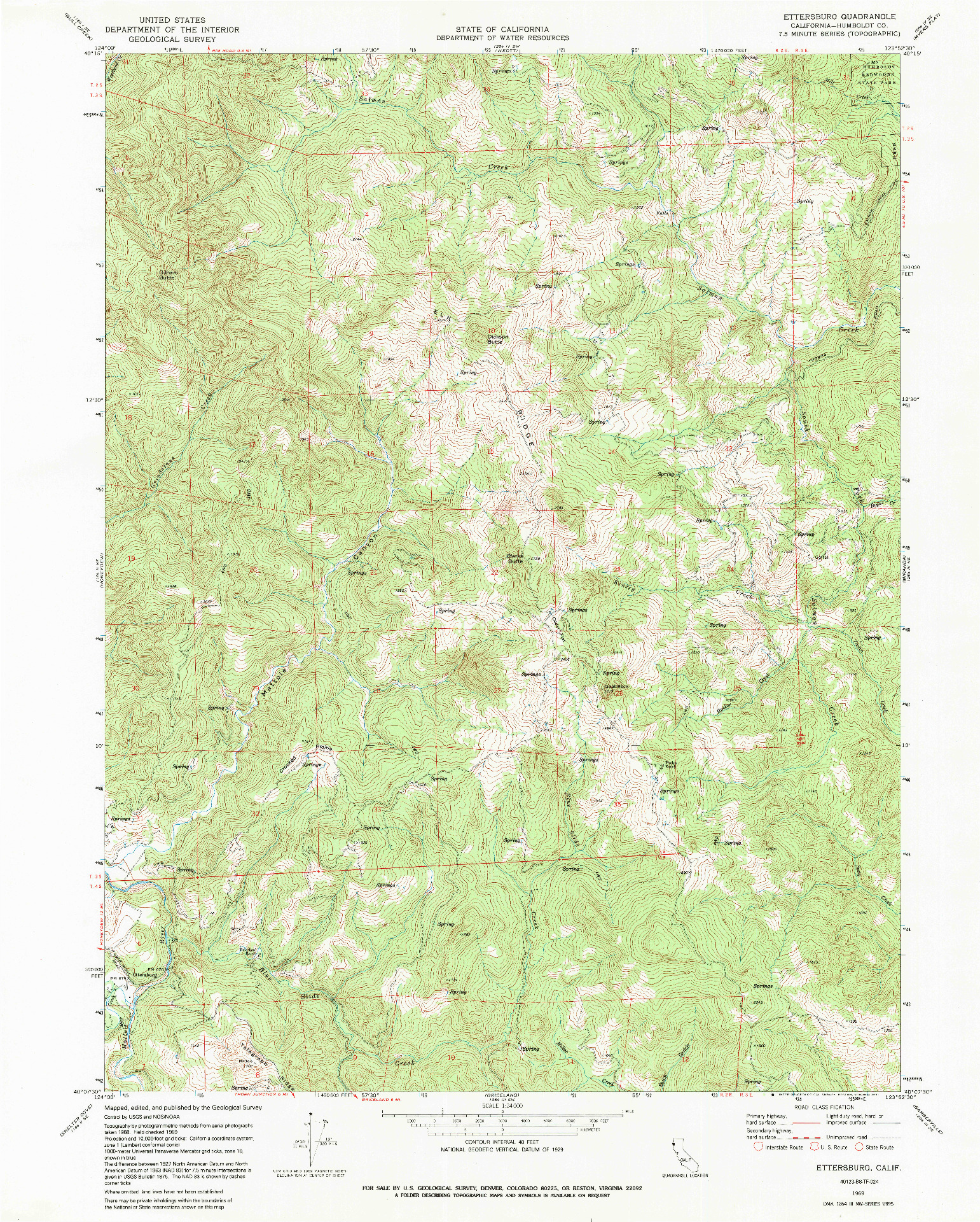 USGS 1:24000-SCALE QUADRANGLE FOR ETTERSBURG, CA 1969