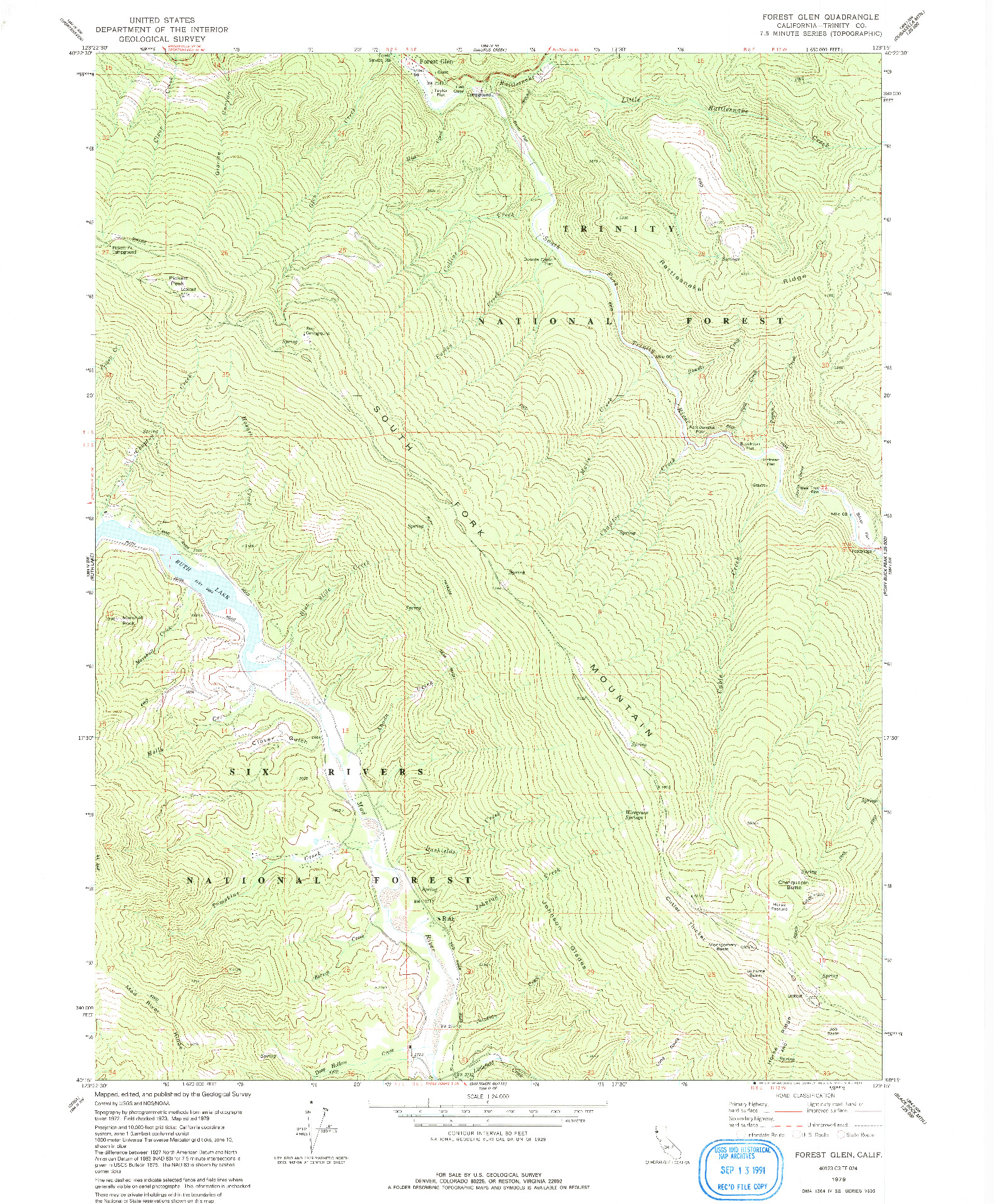 USGS 1:24000-SCALE QUADRANGLE FOR FOREST GLEN, CA 1979