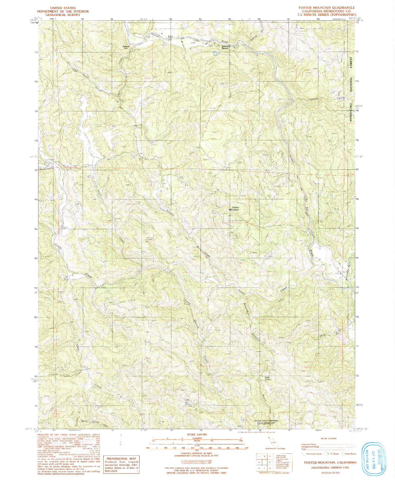 USGS 1:24000-SCALE QUADRANGLE FOR FOSTER MOUNTAIN, CA 1991