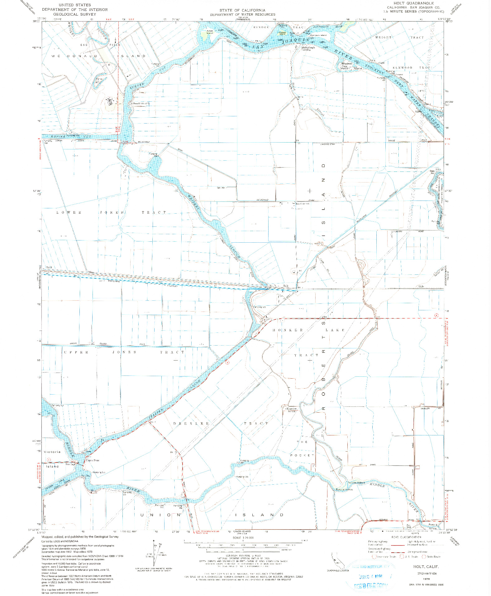 USGS 1:24000-SCALE QUADRANGLE FOR HOLT, CA 1978