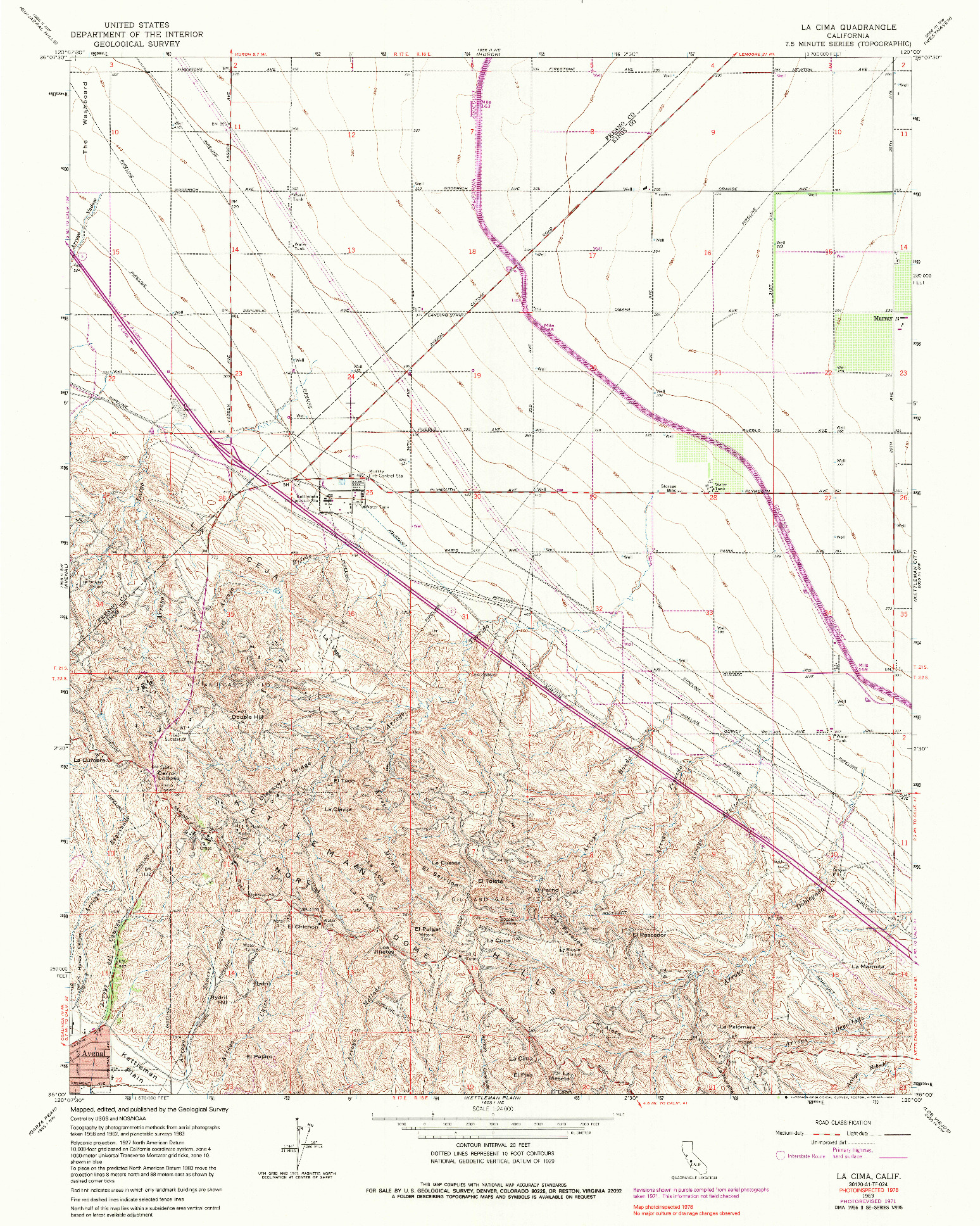 USGS 1:24000-SCALE QUADRANGLE FOR LA CIMA, CA 1963