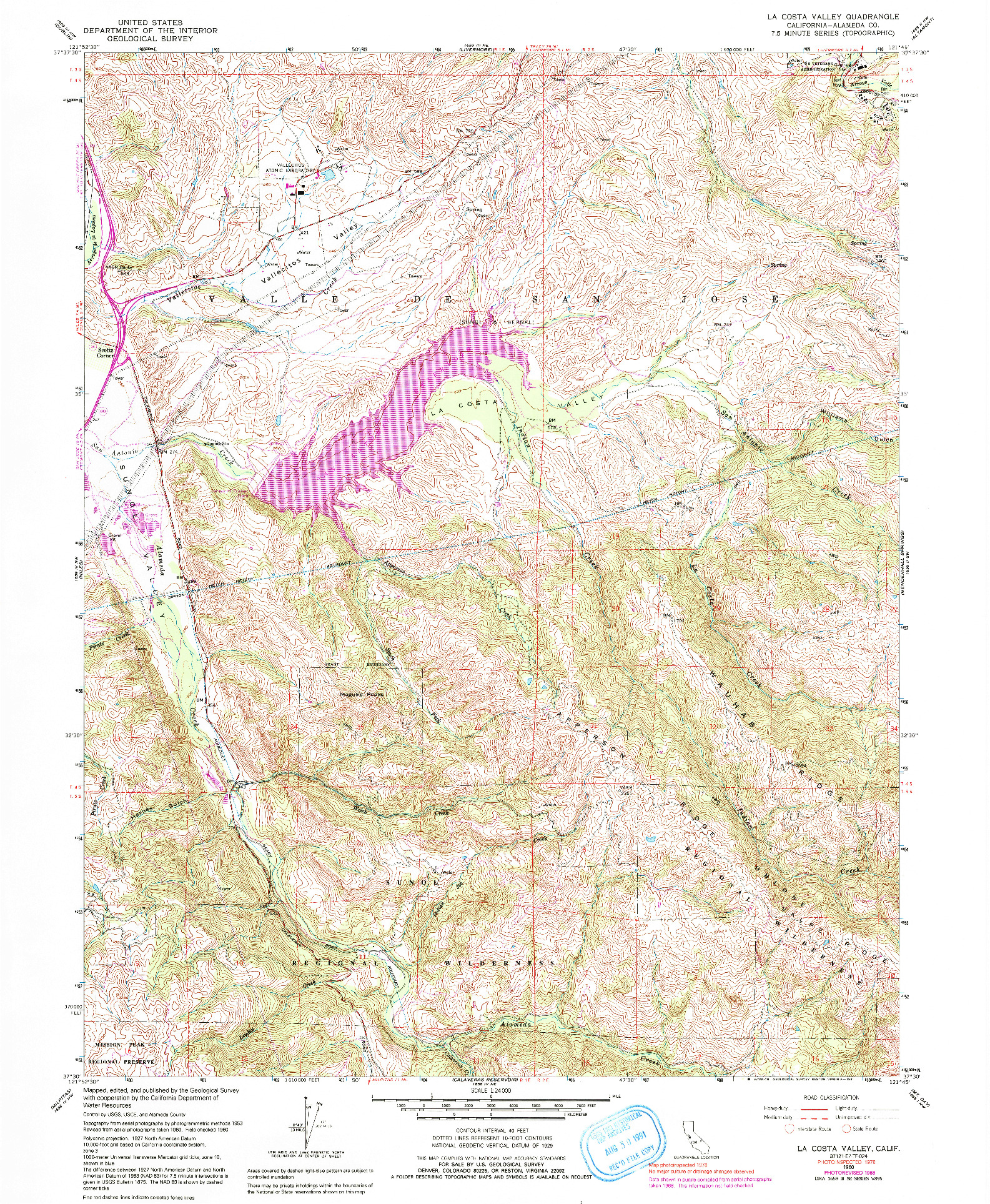 USGS 1:24000-SCALE QUADRANGLE FOR LA COSTA VALLEY, CA 1960