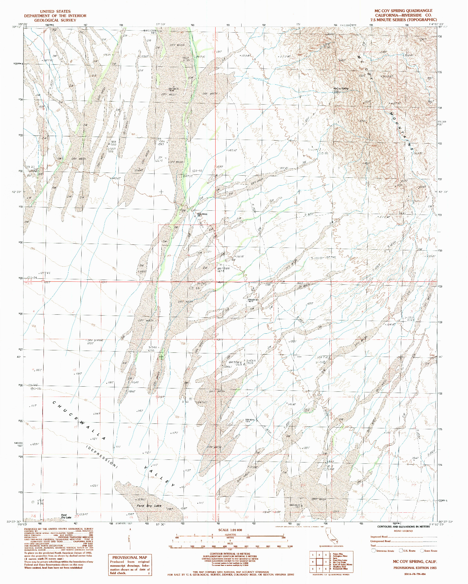 USGS 1:24000-SCALE QUADRANGLE FOR MCCOY SPRING, CA 1983
