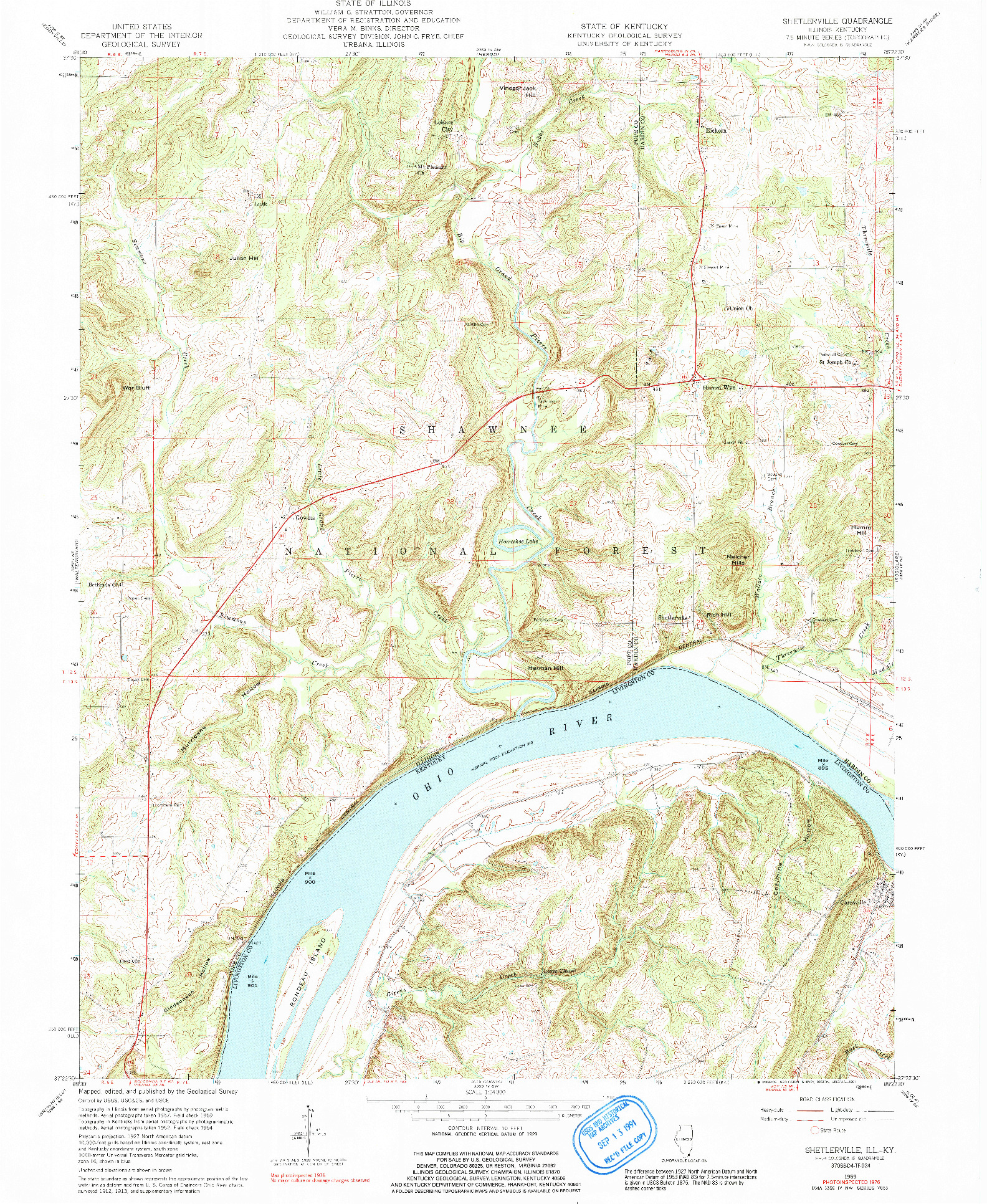 USGS 1:24000-SCALE QUADRANGLE FOR SHETLERVILLE, IL 1959