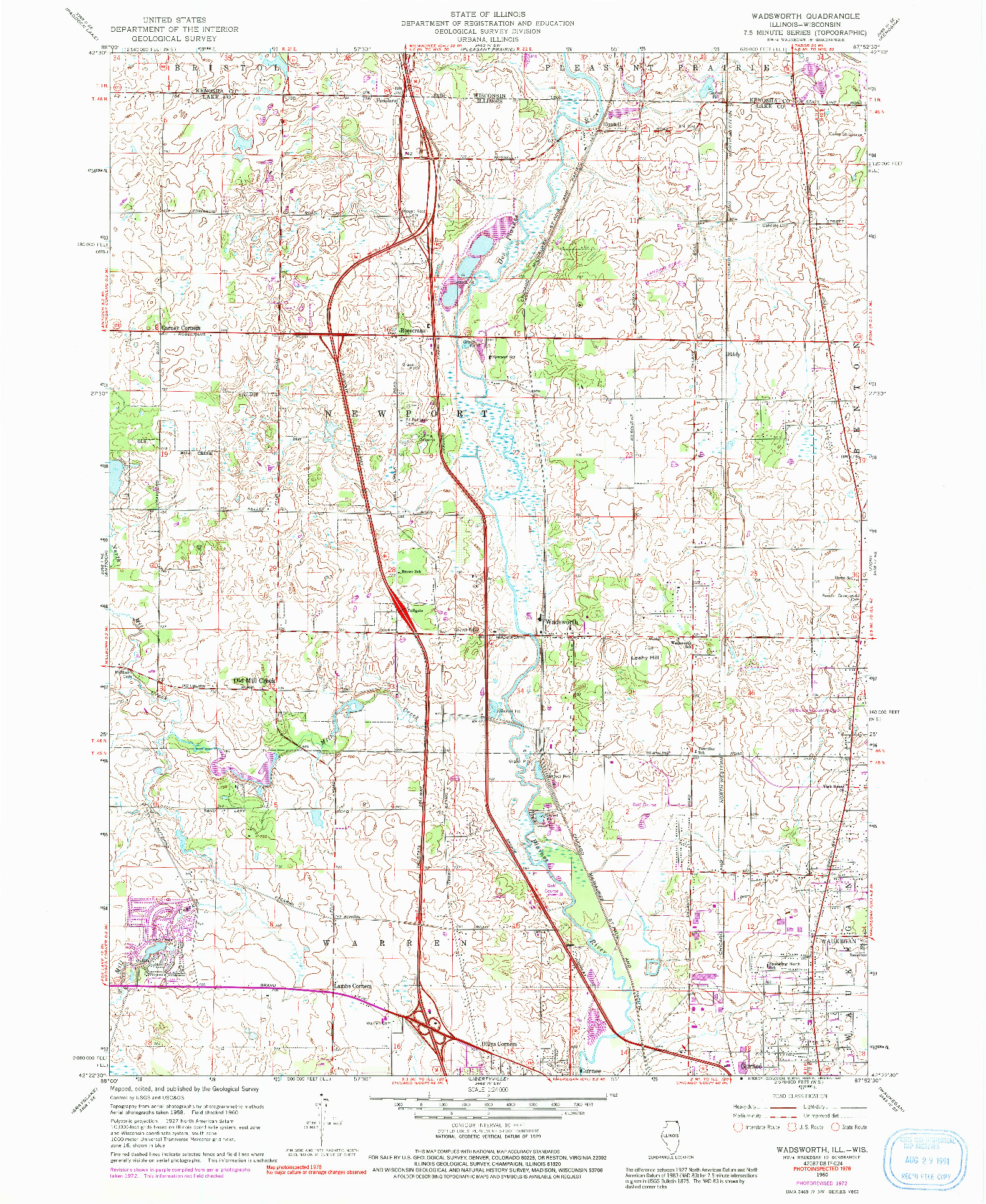 USGS 1:24000-SCALE QUADRANGLE FOR WADSWORTH, IL 1960