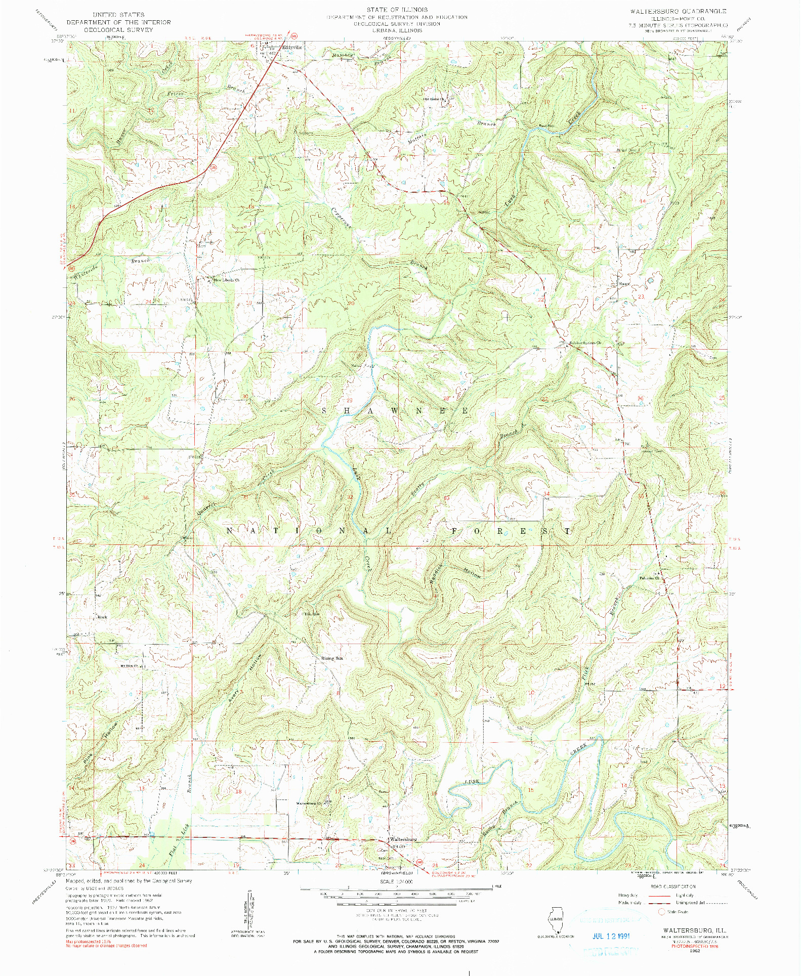 USGS 1:24000-SCALE QUADRANGLE FOR WALTERSBURG, IL 1962