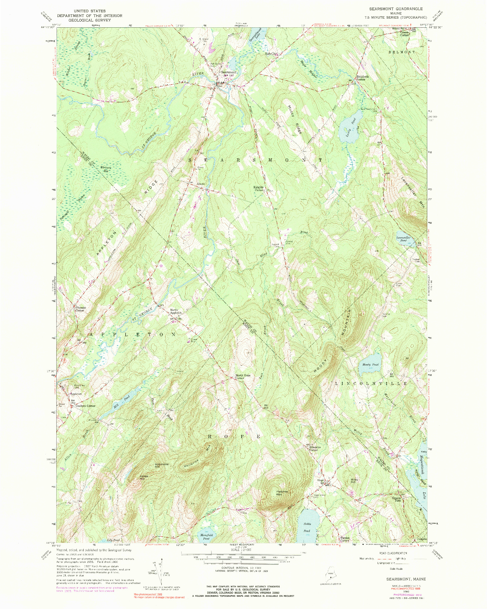 USGS 1:24000-SCALE QUADRANGLE FOR SEARSMONT, ME 1960