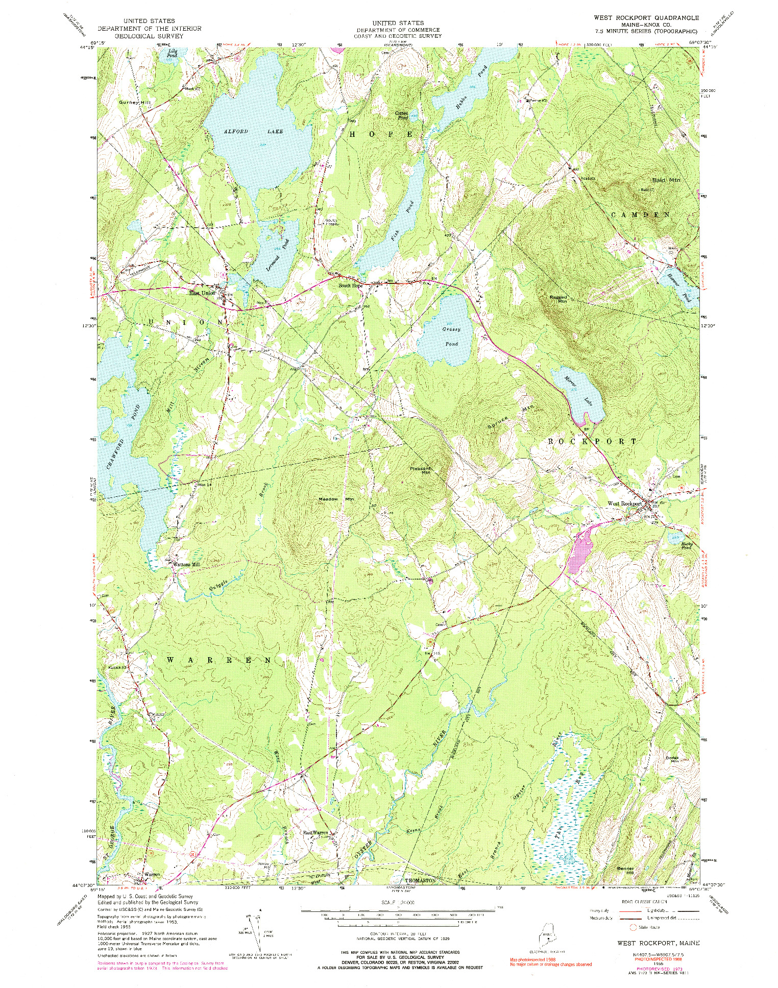 USGS 1:24000-SCALE QUADRANGLE FOR WEST ROCKPORT, ME 1955