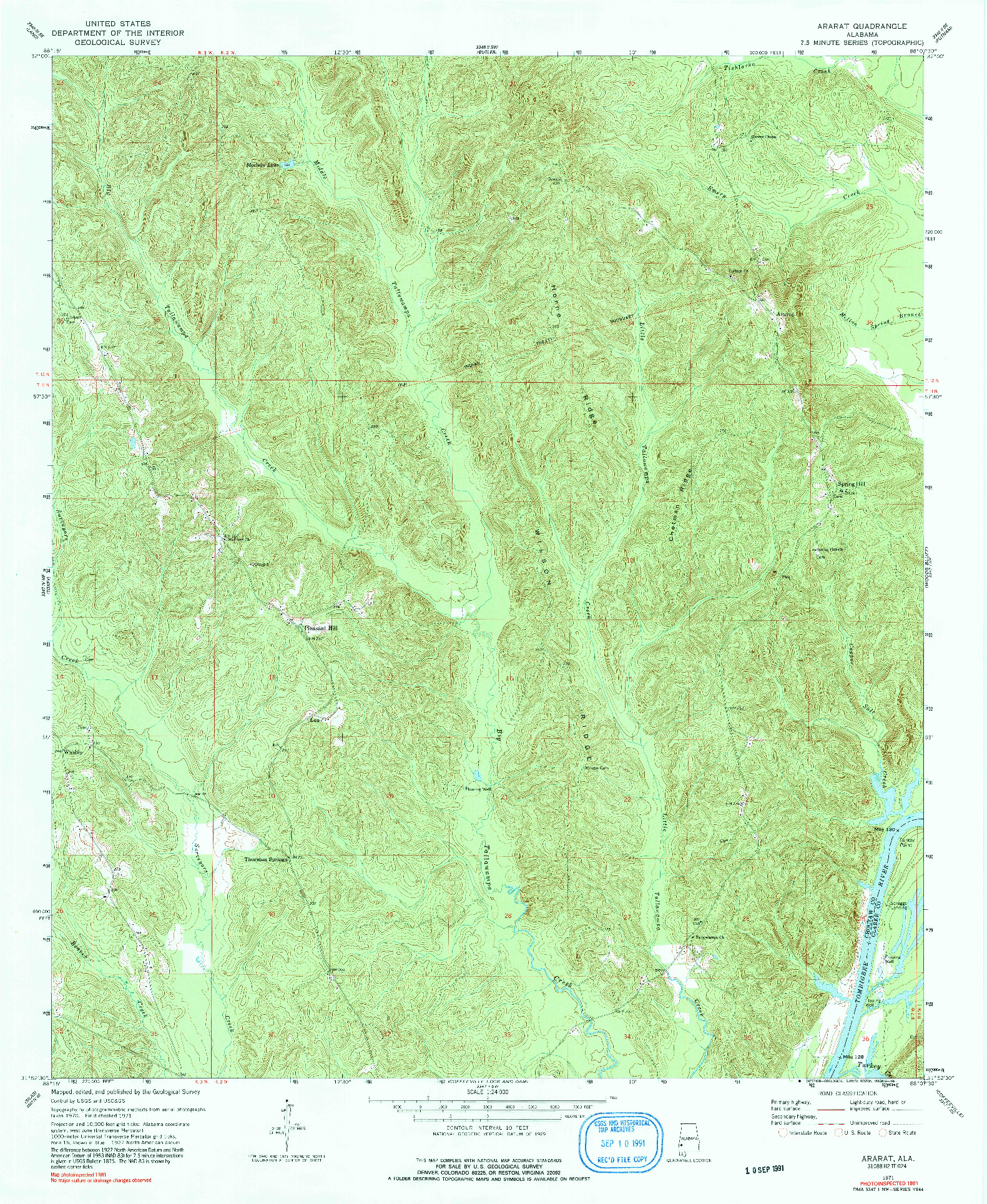 USGS 1:24000-SCALE QUADRANGLE FOR ARARAT, AL 1971