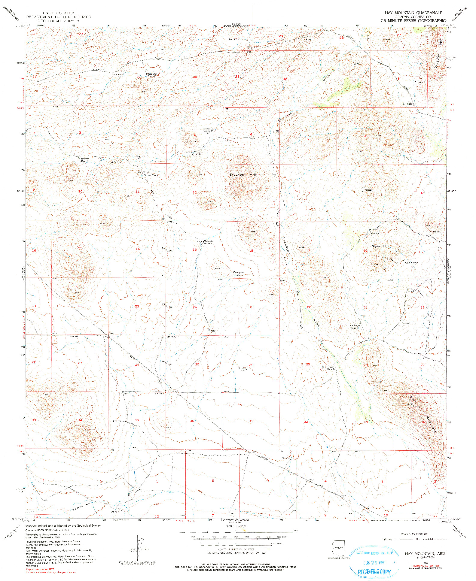 USGS 1:24000-SCALE QUADRANGLE FOR HAY MOUNTAIN, AZ 1957