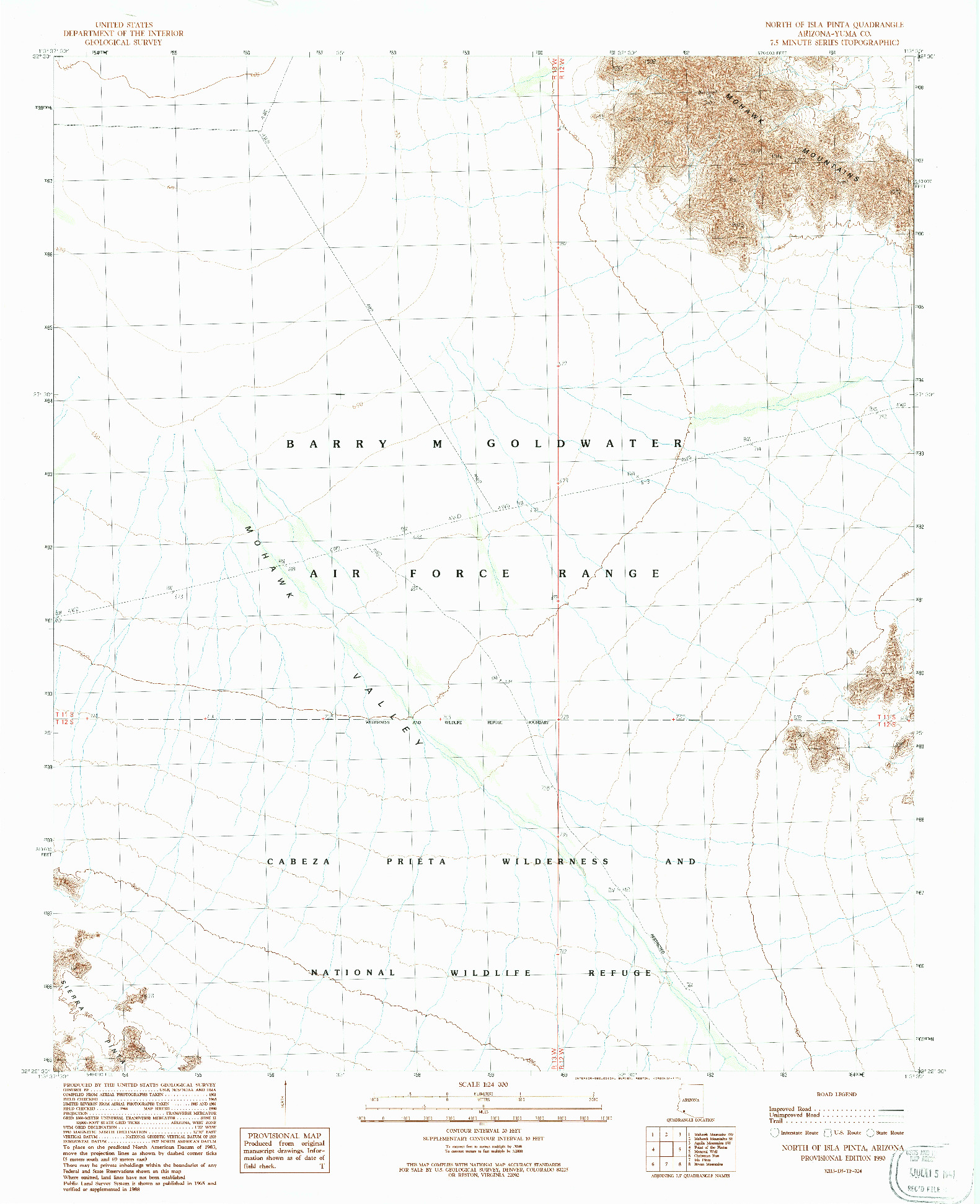 USGS 1:24000-SCALE QUADRANGLE FOR NORTH OF ISLA PINTA, AZ 1990