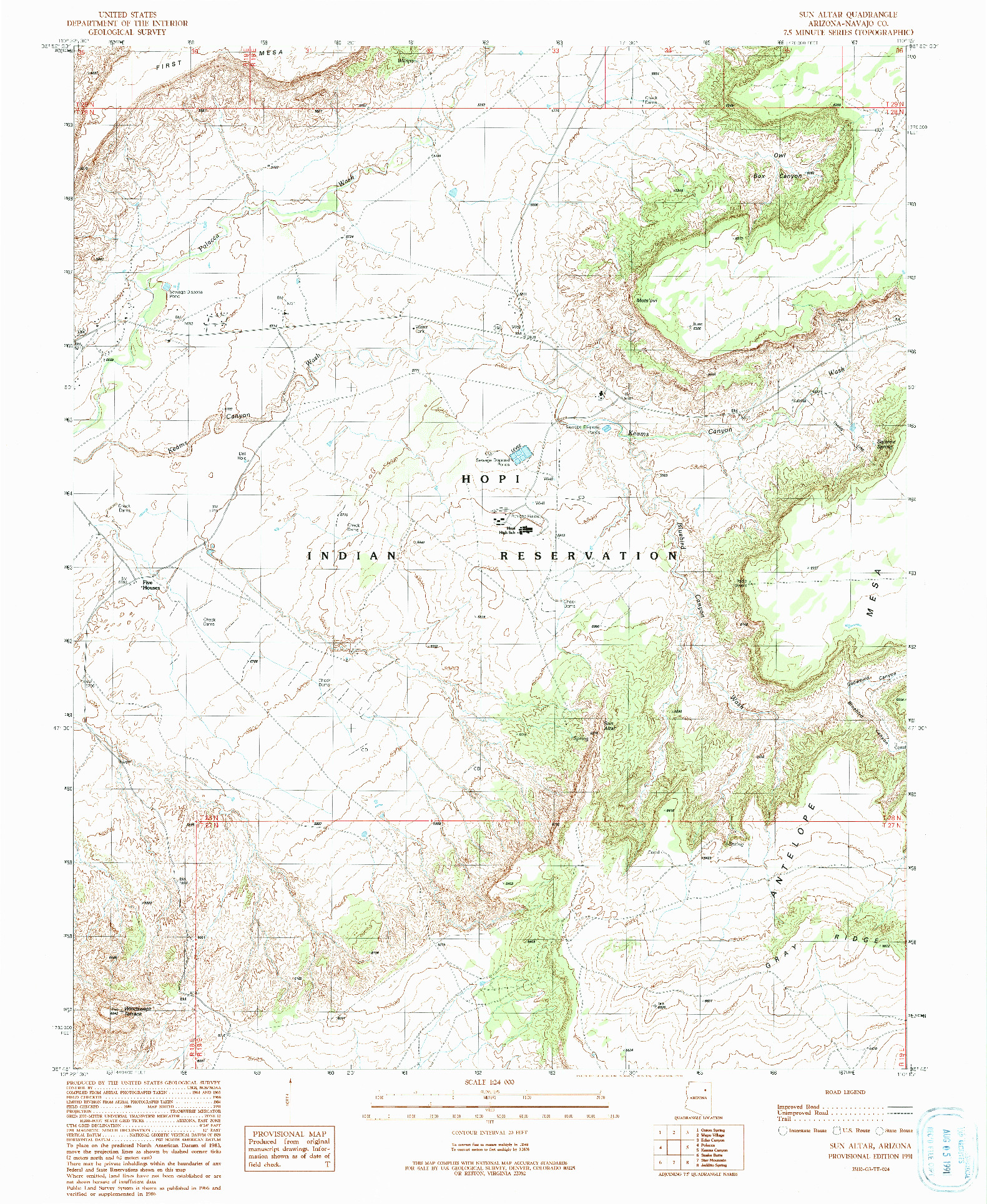 USGS 1:24000-SCALE QUADRANGLE FOR SUN ALTAR, AZ 1991