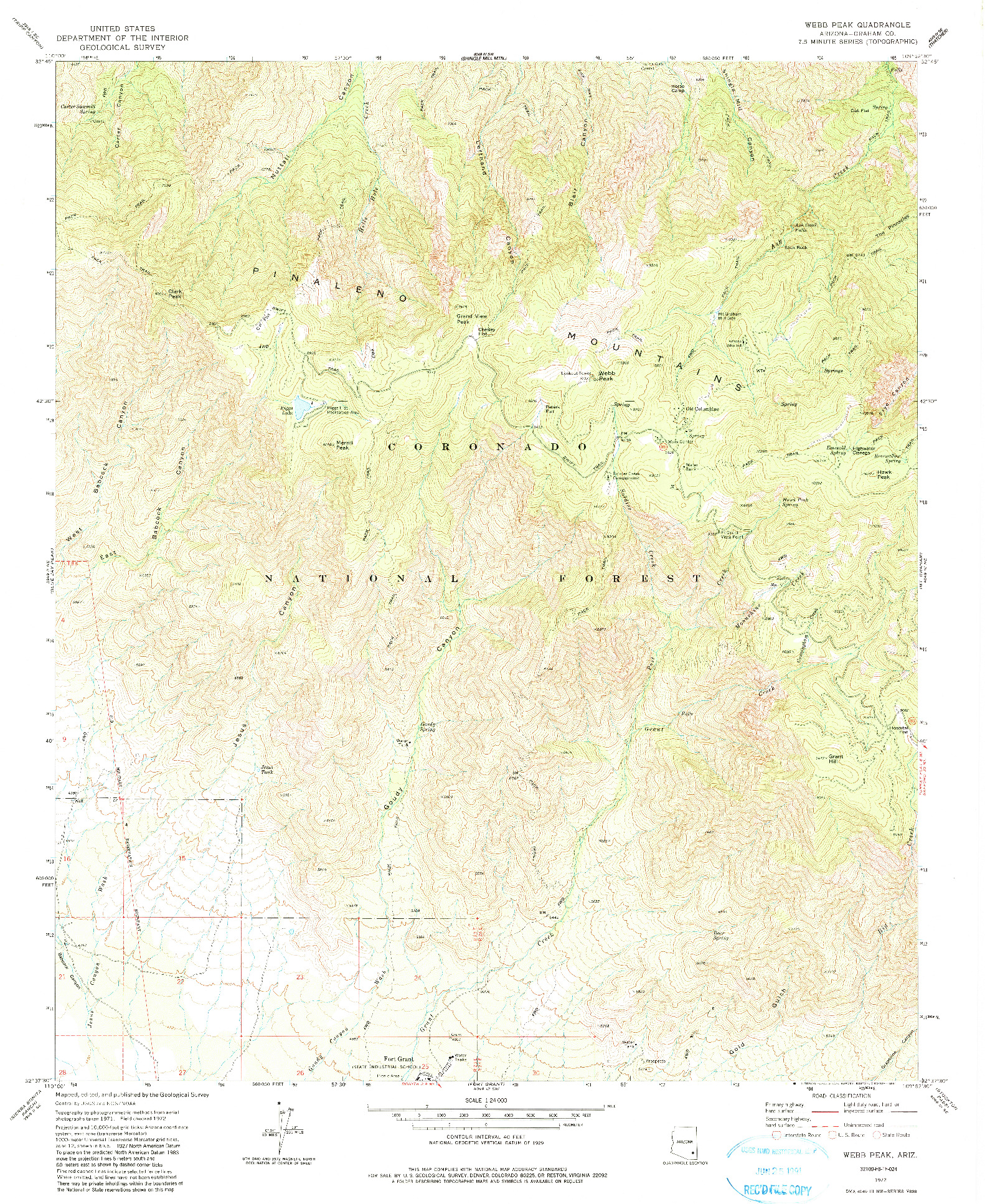 USGS 1:24000-SCALE QUADRANGLE FOR WEBB PEAK, AZ 1972