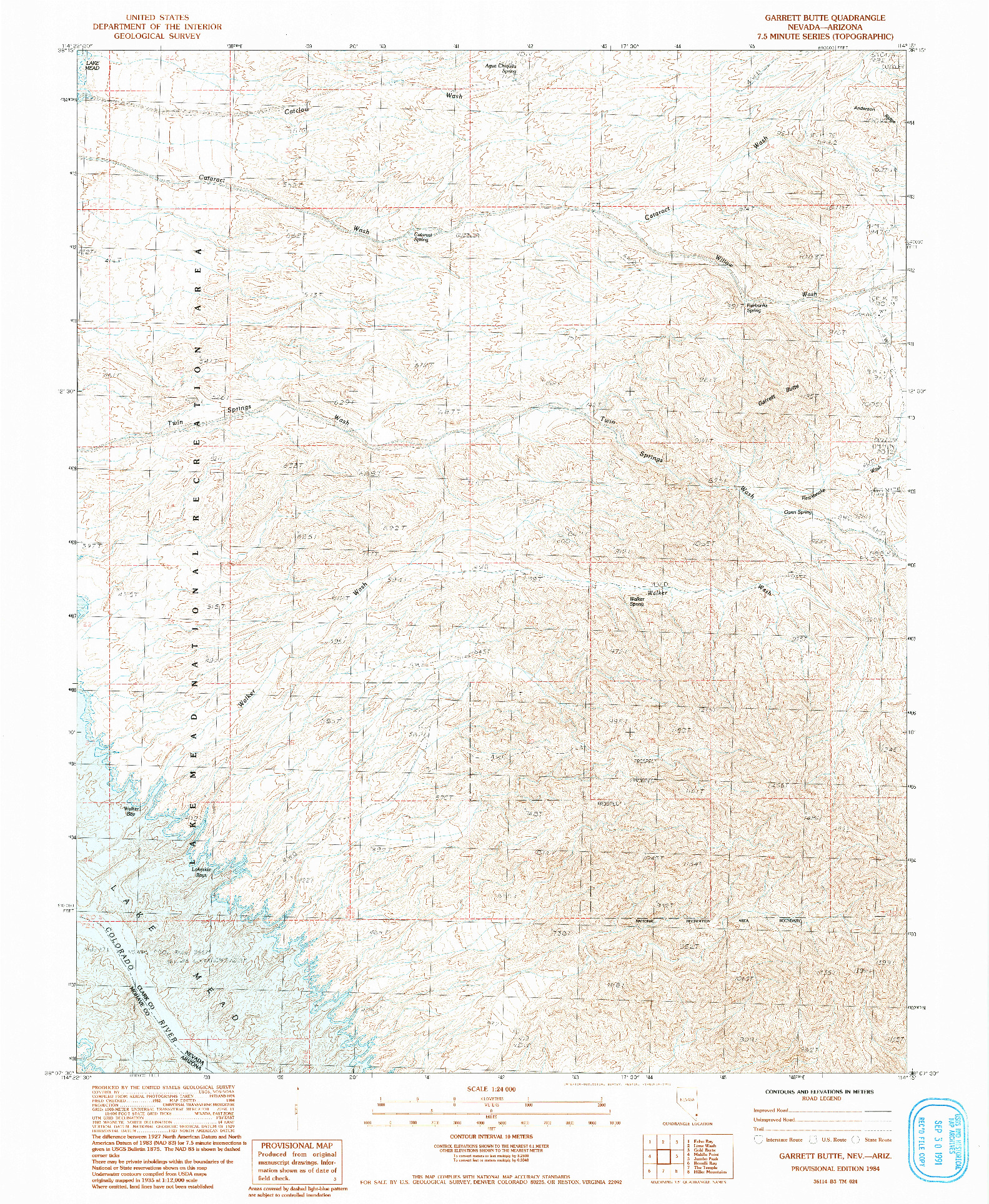 USGS 1:24000-SCALE QUADRANGLE FOR GARRETT BUTTE, NV 1984