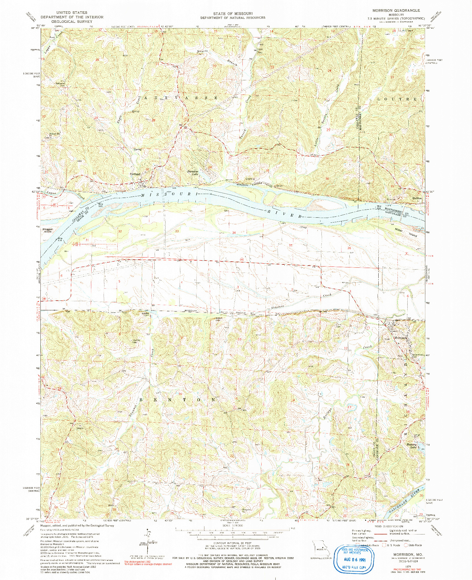 USGS 1:24000-SCALE QUADRANGLE FOR MORRISON, MO 1974