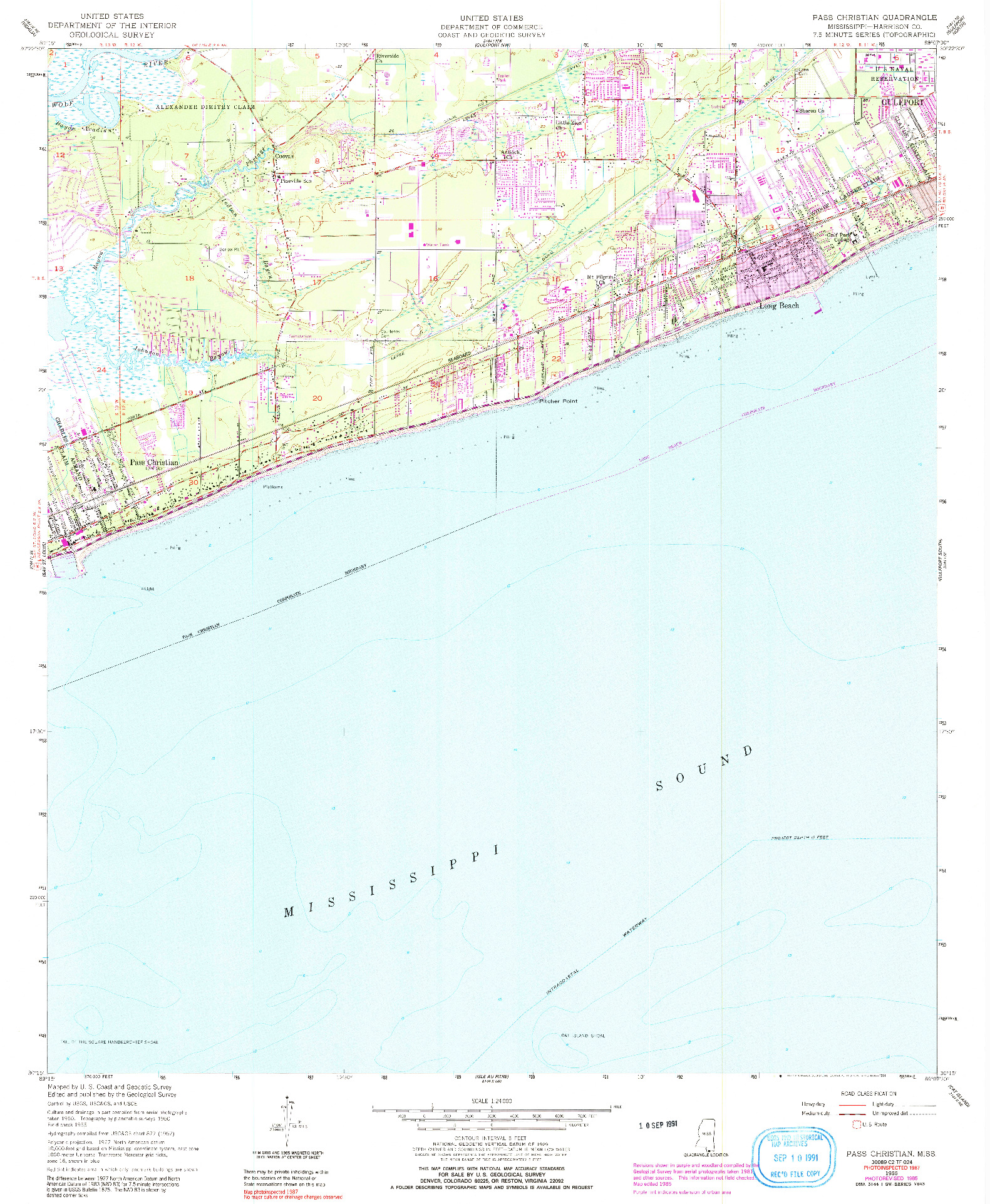 USGS 1:24000-SCALE QUADRANGLE FOR PASS CHRISTIAN, MS 1955