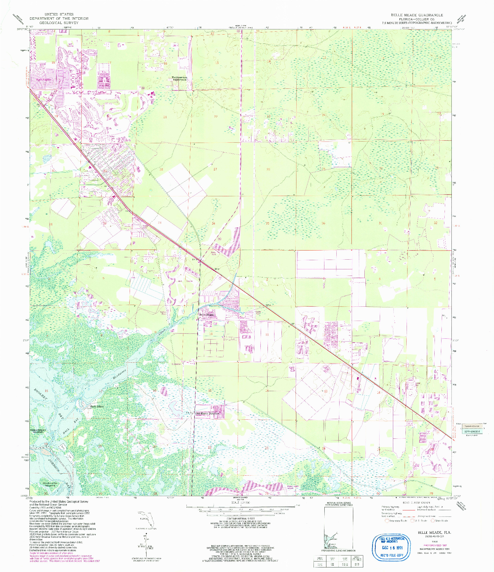 USGS 1:24000-SCALE QUADRANGLE FOR BELLE MEADE, FL 1958