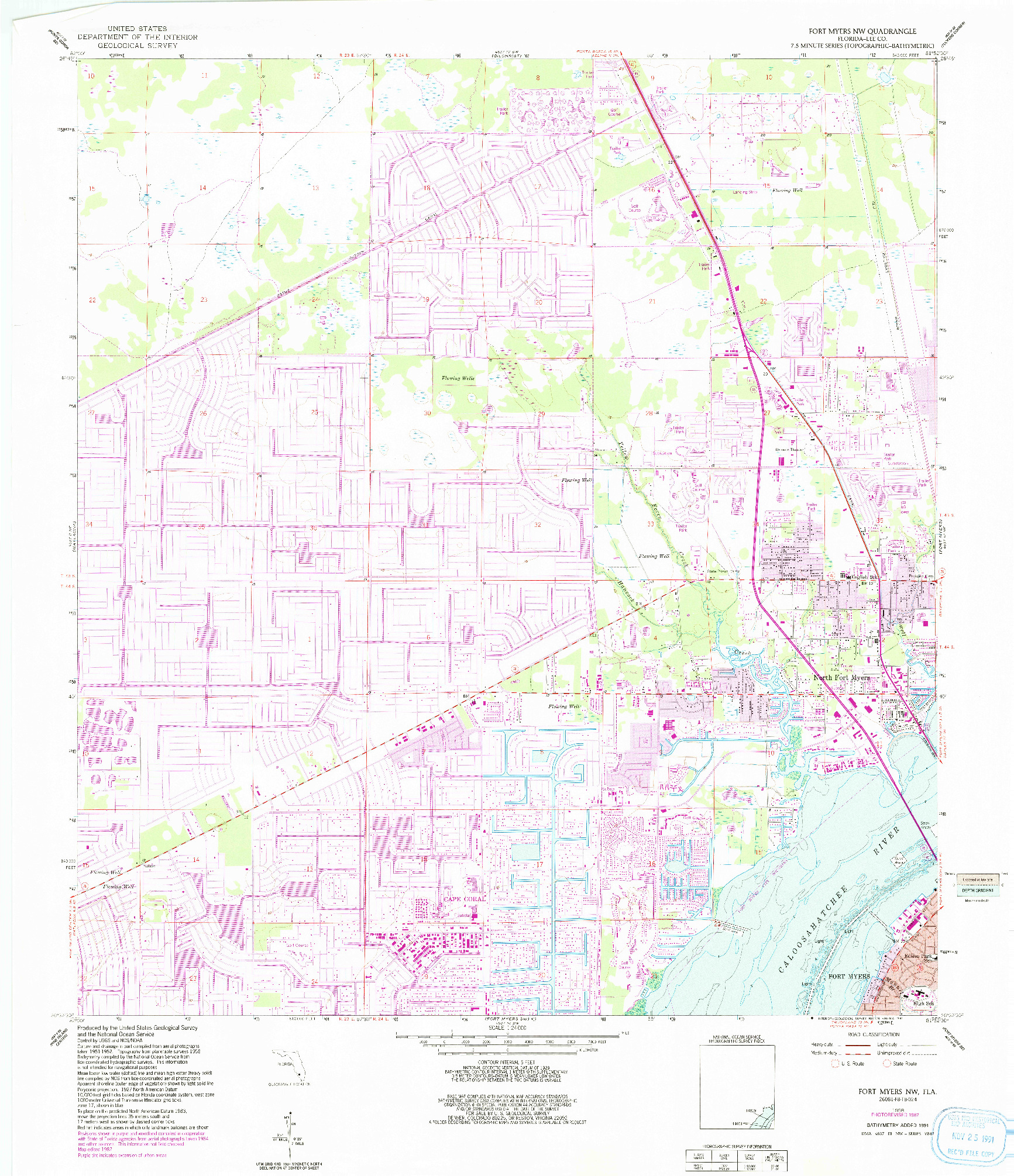 USGS 1:24000-SCALE QUADRANGLE FOR FORT MYERS NW, FL 1958