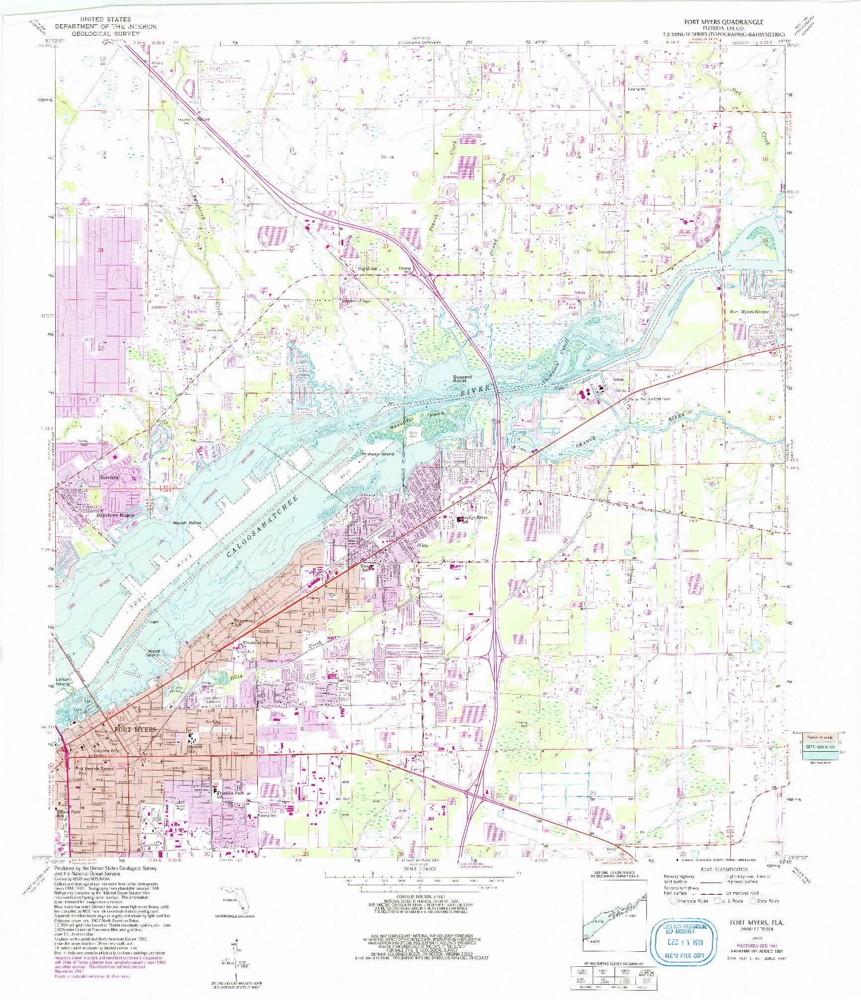 USGS 1:24000-SCALE QUADRANGLE FOR FORT MYERS, FL 1958