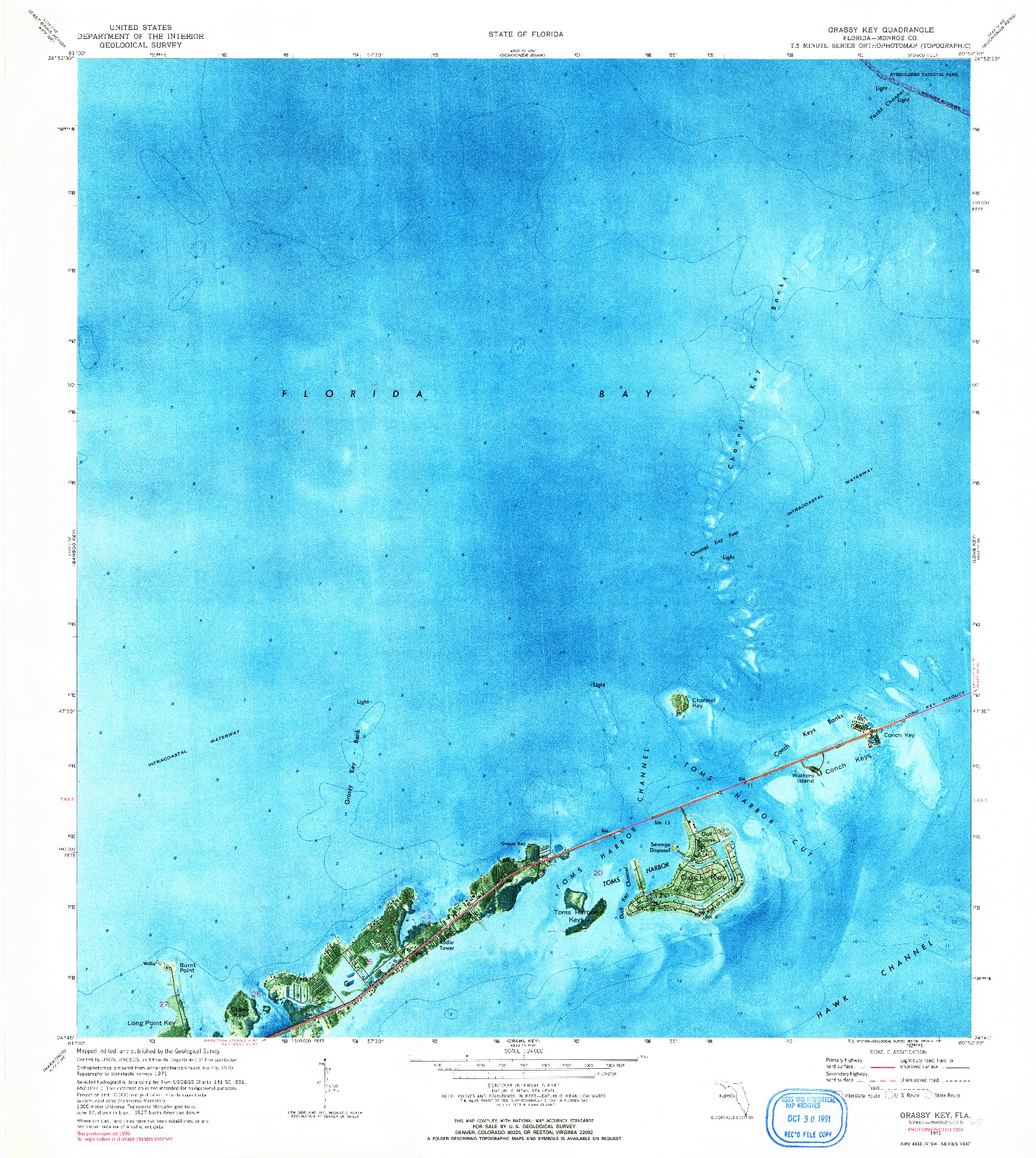 USGS 1:24000-SCALE QUADRANGLE FOR GRASSY KEY, FL 1971