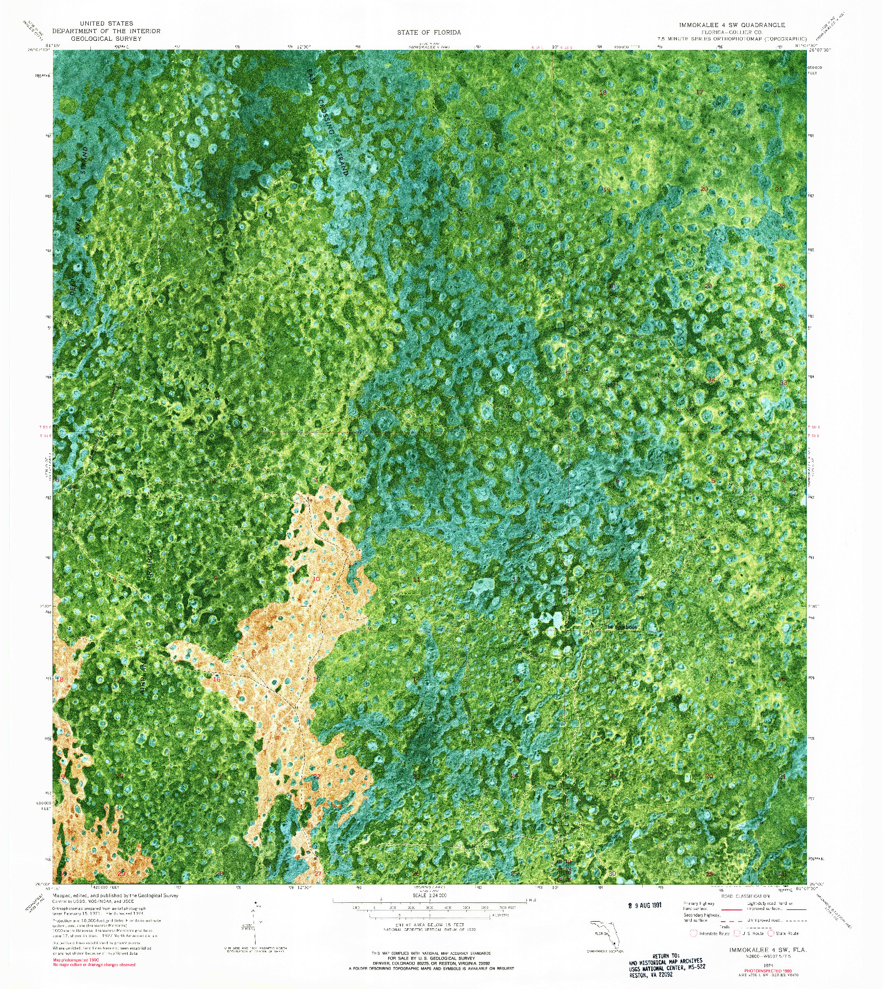 USGS 1:24000-SCALE QUADRANGLE FOR IMMOKALEE 4 SW, FL 1974