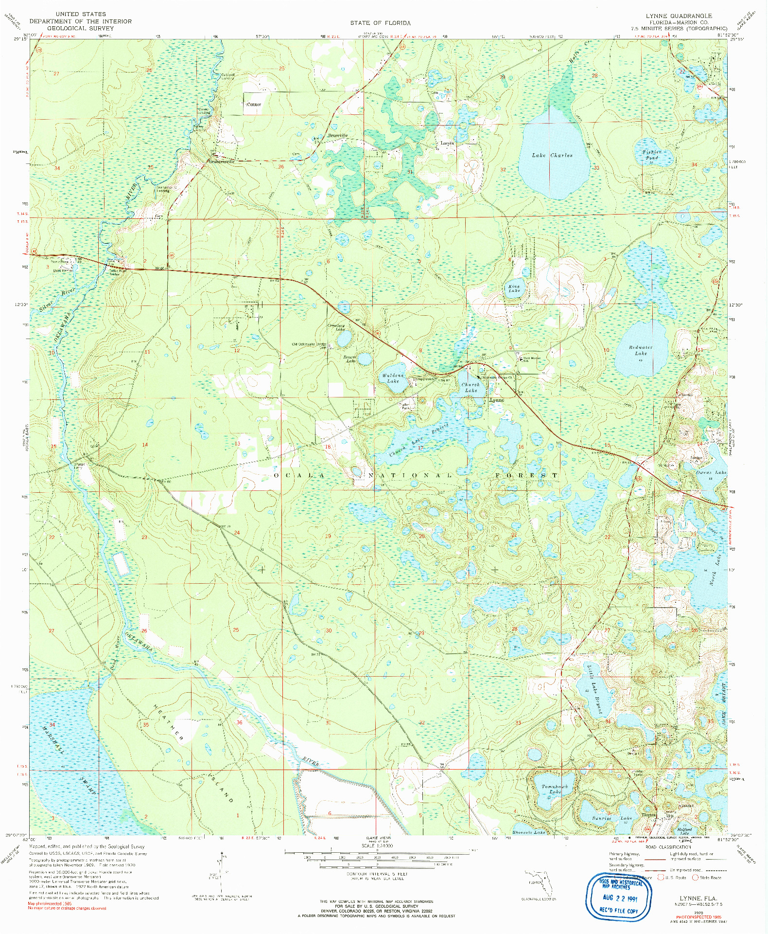 USGS 1:24000-SCALE QUADRANGLE FOR LYNNE, FL 1970