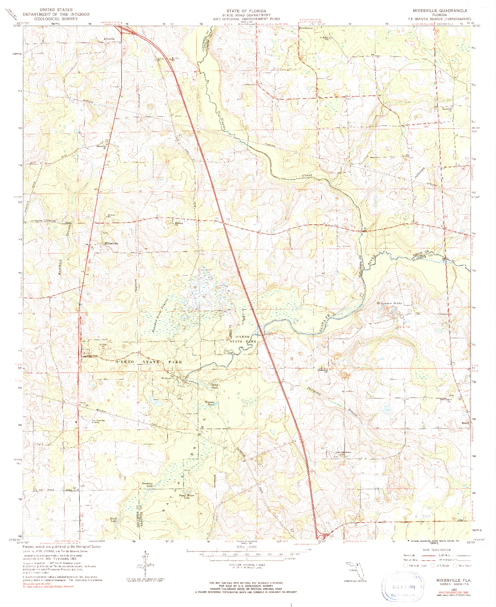 USGS 1:24000-SCALE QUADRANGLE FOR MIKESVILLE, FL 1962