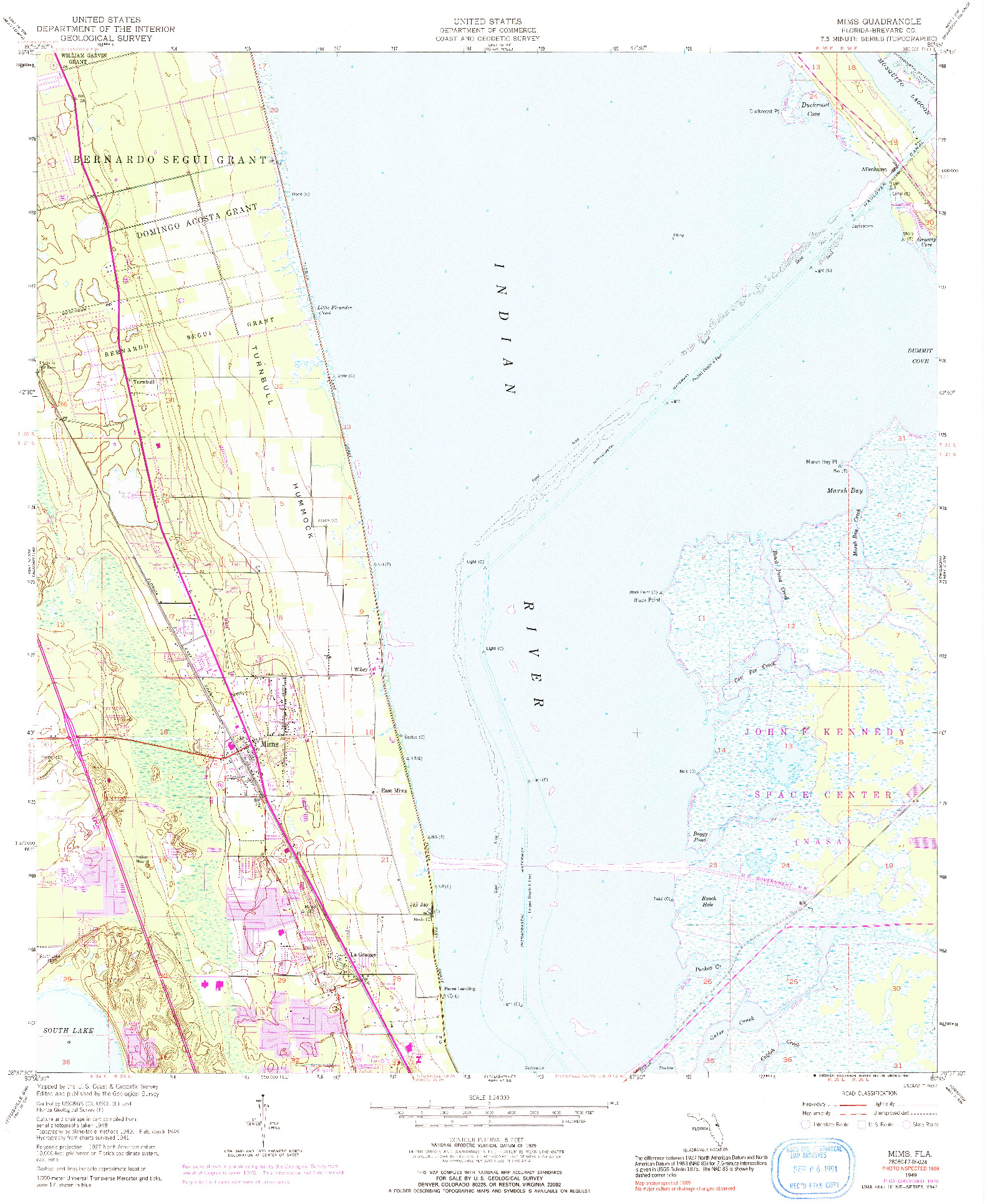 USGS 1:24000-SCALE QUADRANGLE FOR MIMS, FL 1949