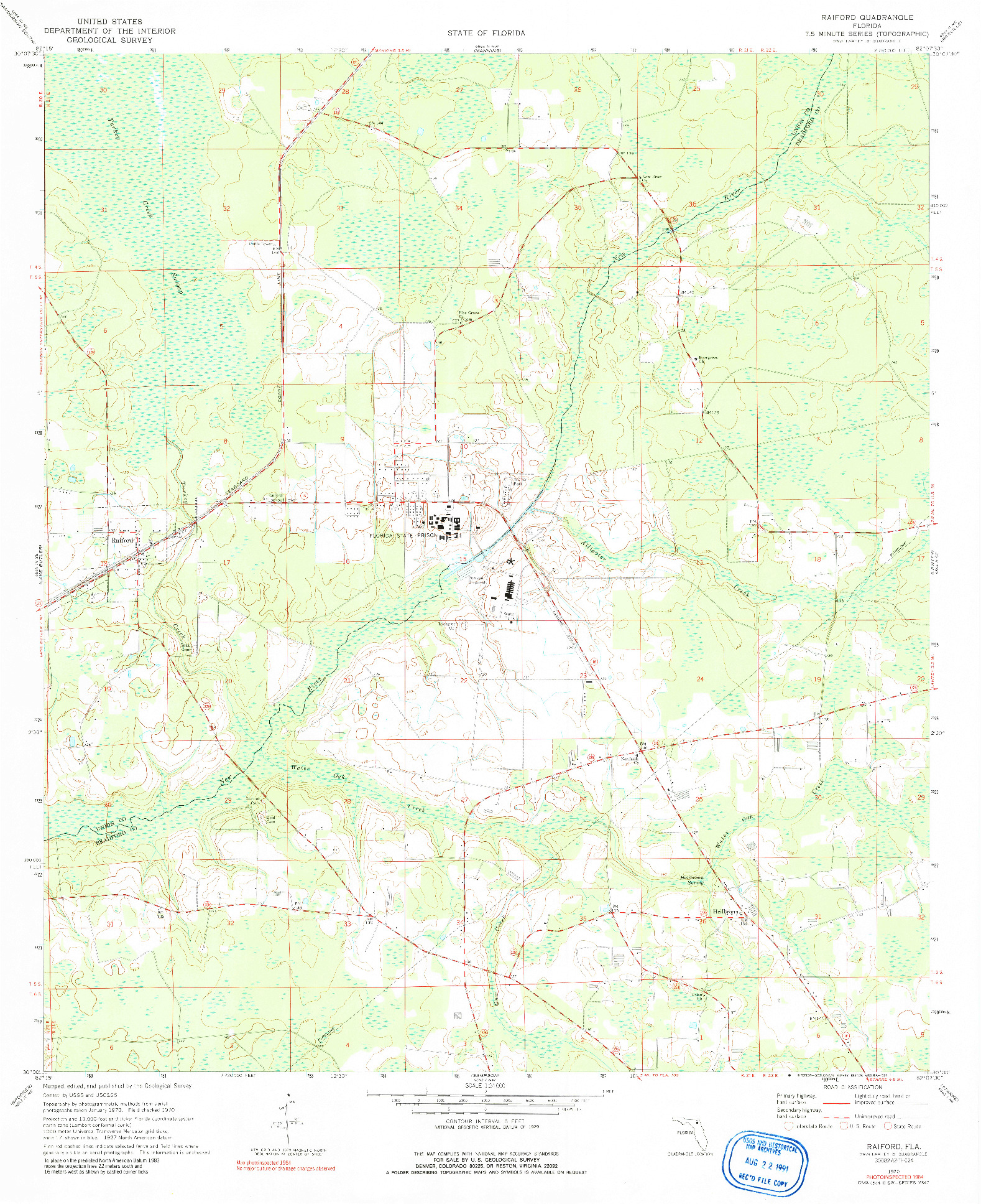 USGS 1:24000-SCALE QUADRANGLE FOR RAIFORD, FL 1970