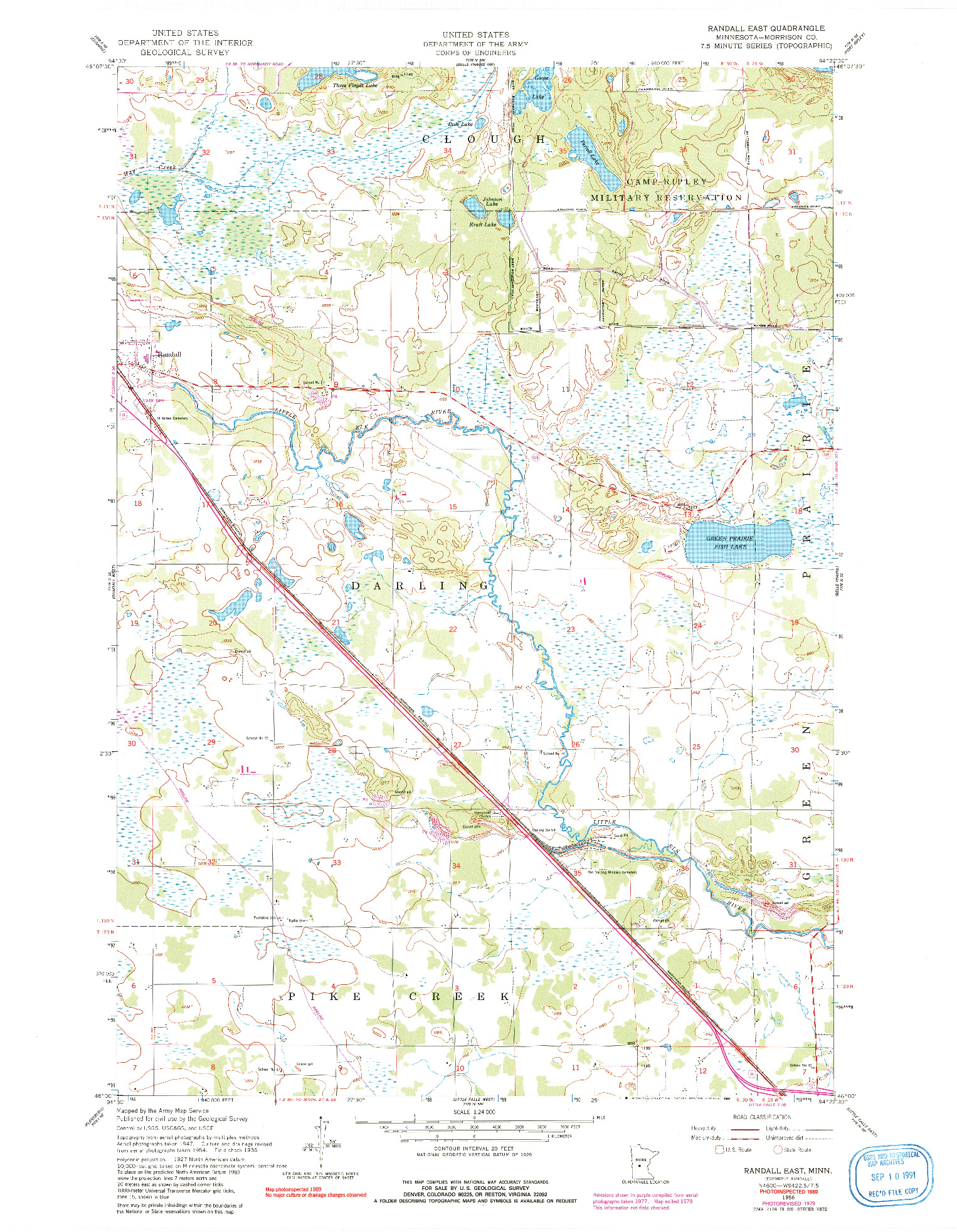 USGS 1:24000-SCALE QUADRANGLE FOR RANDALL EAST, MN 1956