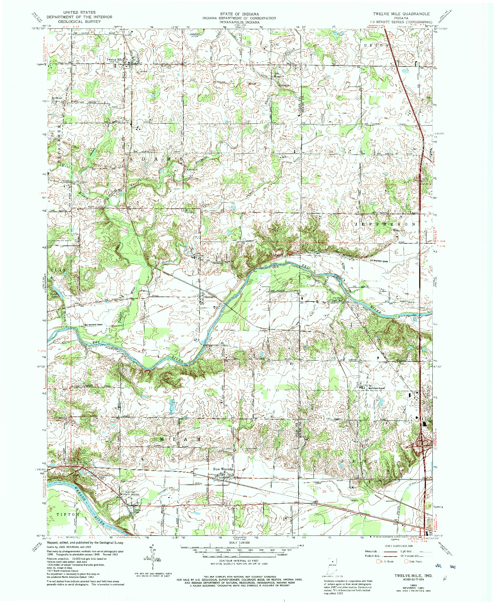 USGS 1:24000-SCALE QUADRANGLE FOR TWELVE MILE, IN 1963