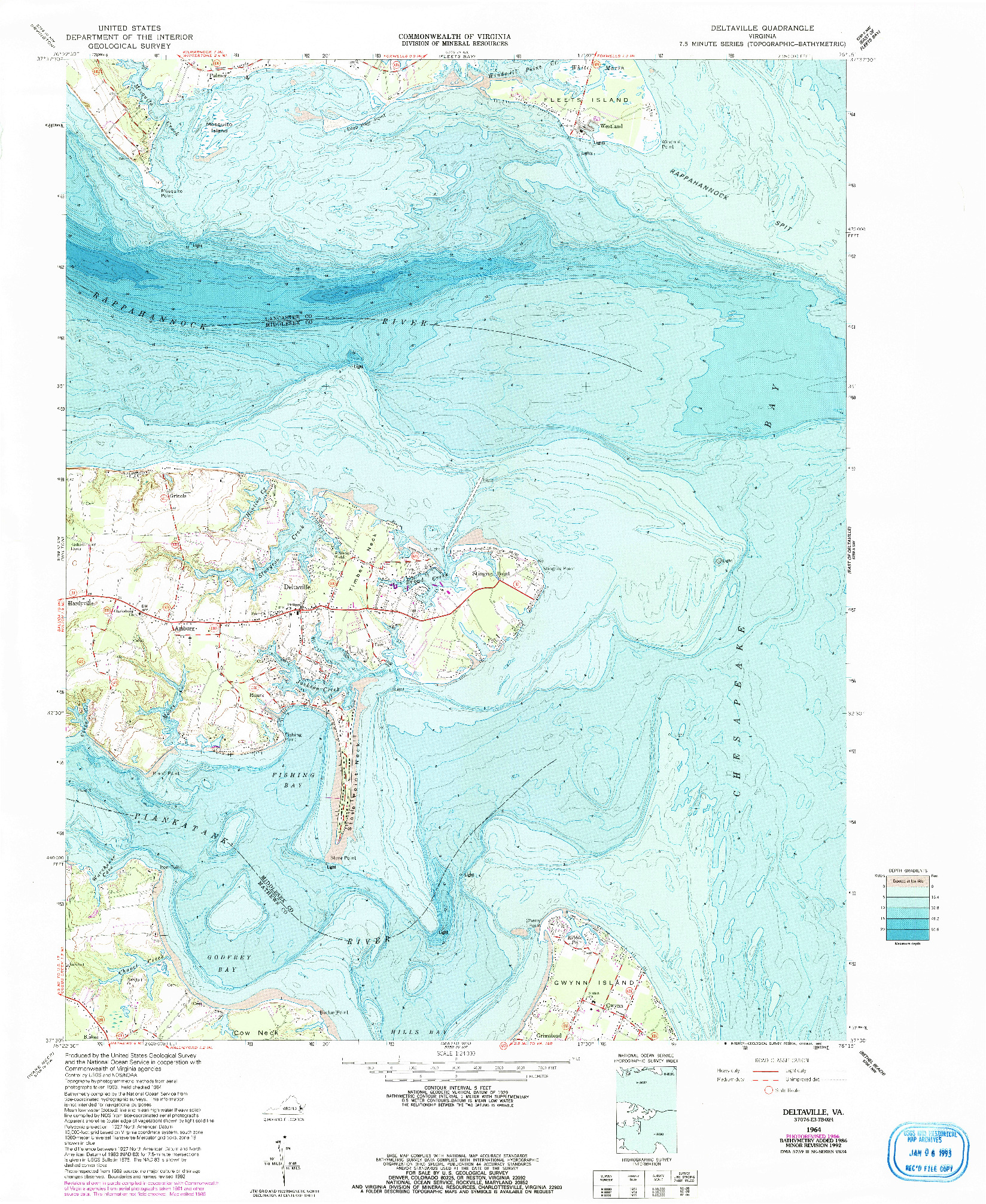 USGS 1:24000-SCALE QUADRANGLE FOR DELTAVILLE, VA 1964