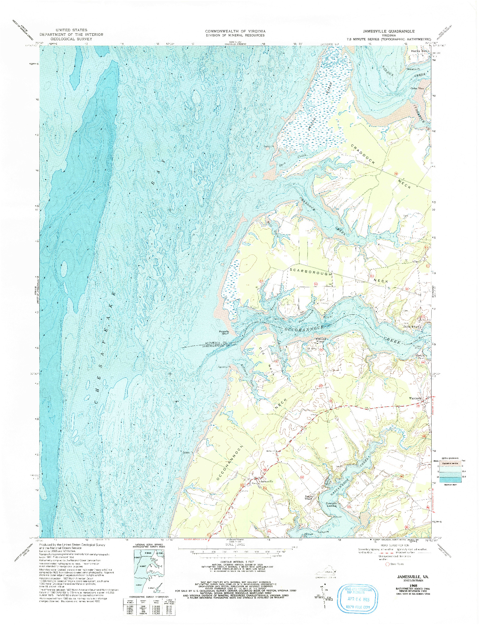 USGS 1:24000-SCALE QUADRANGLE FOR JAMESVILLE, VA 1968