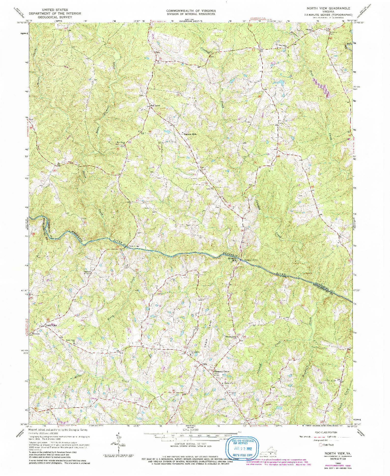 USGS 1:24000-SCALE QUADRANGLE FOR NORTH VIEW, VA 1966