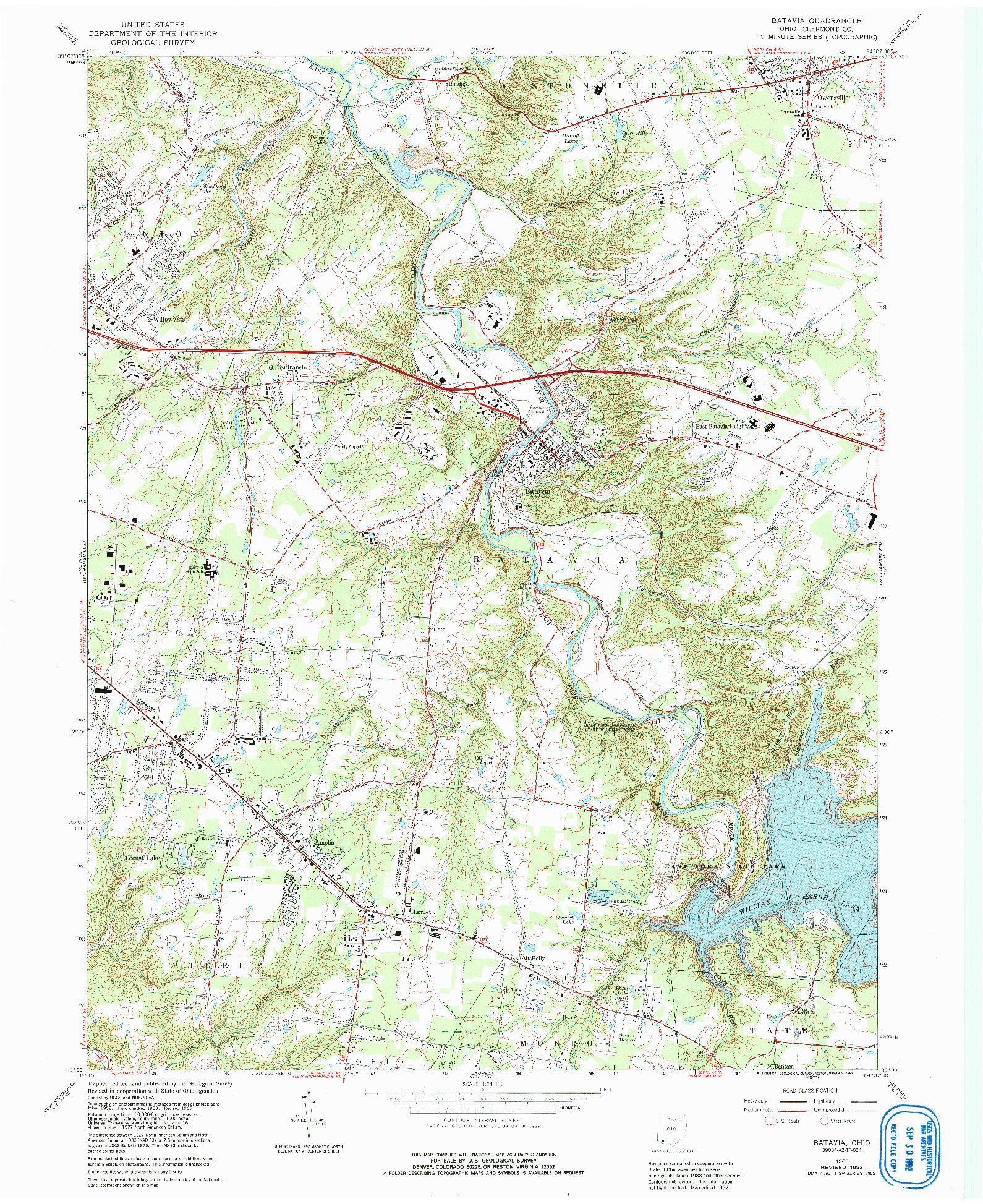 USGS 1:24000-SCALE QUADRANGLE FOR BATAVIA, OH 1965