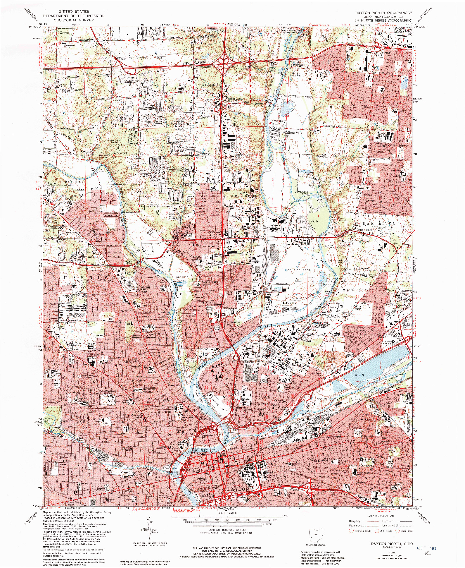 USGS 1:24000-SCALE QUADRANGLE FOR DAYTON NORTH, OH 1965